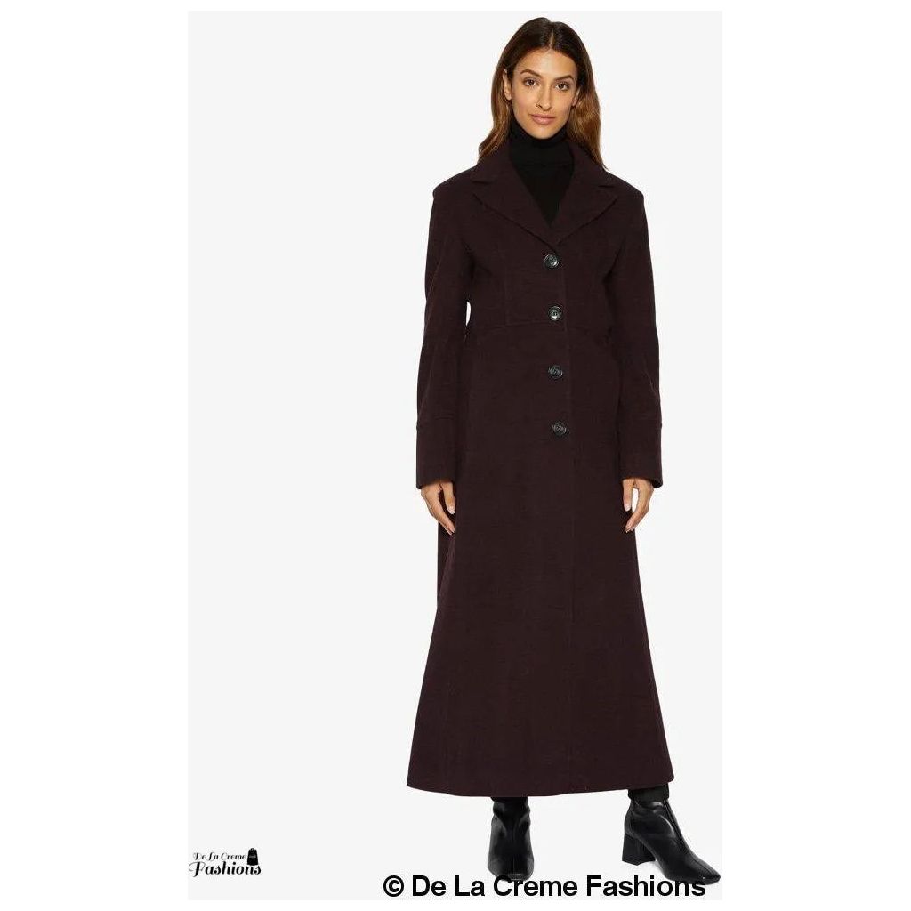 Slim Fit Wool Blend Longline Maxi Coat.