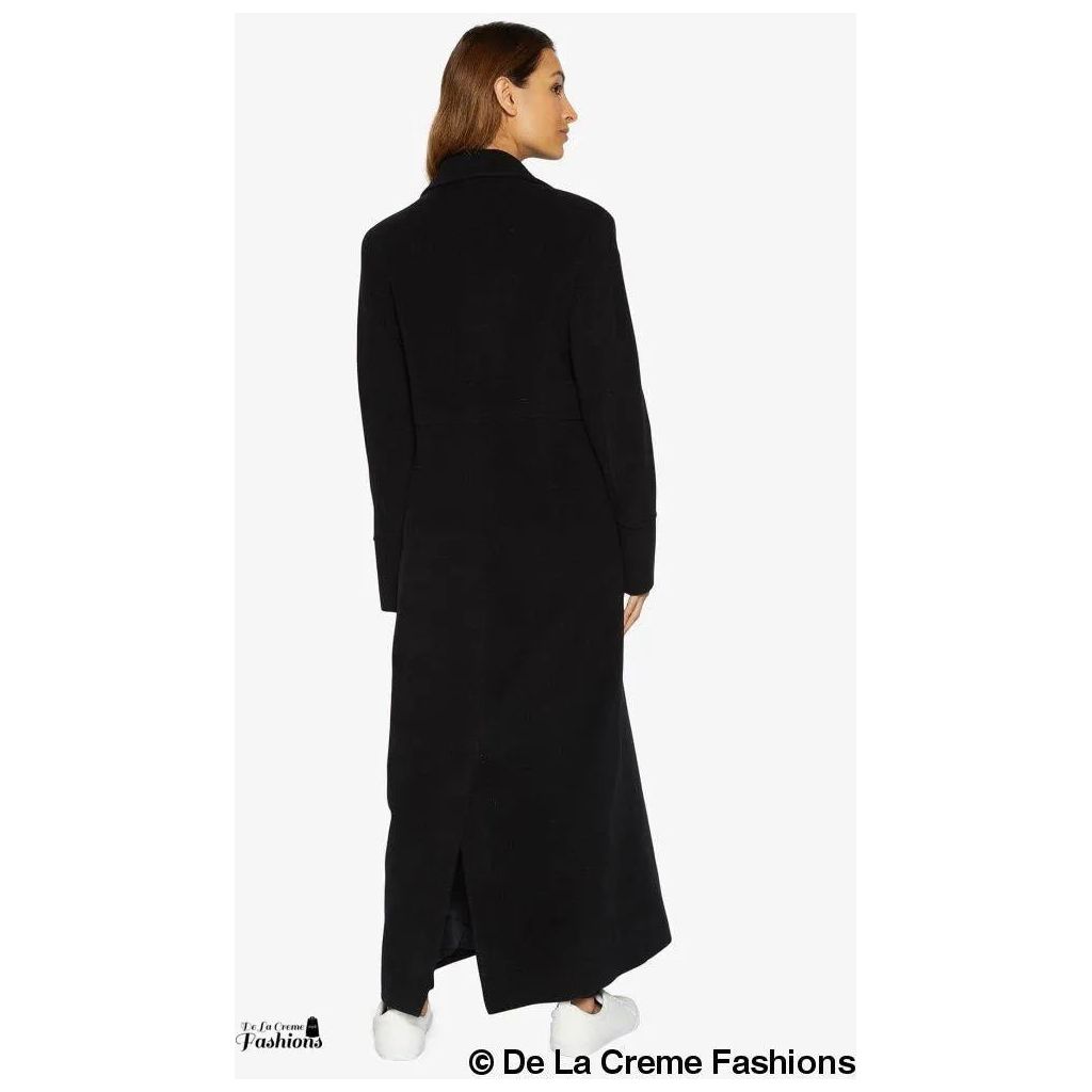 Slim Fit Wool Blend Longline Maxi Coat.