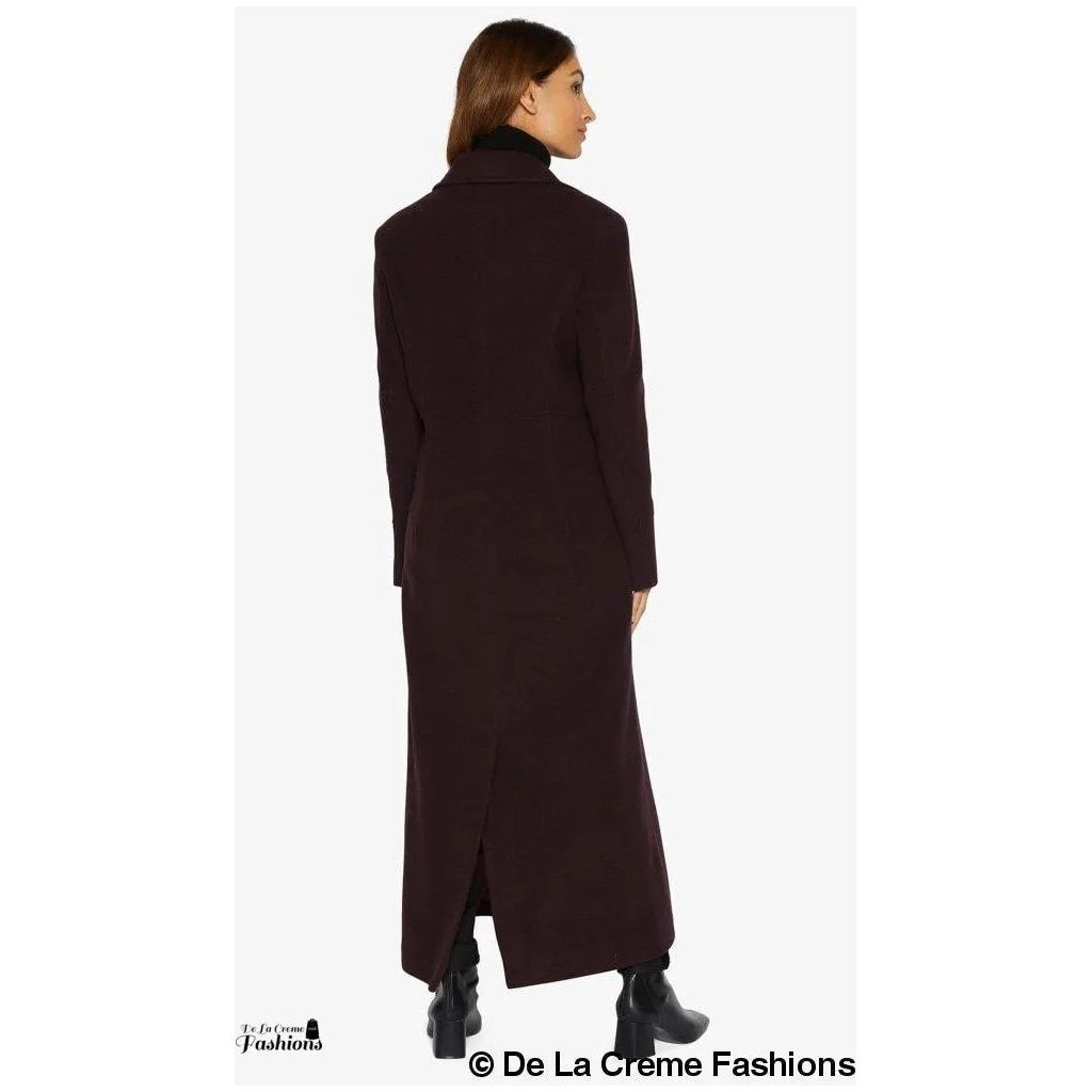 Slim Fit Wool Blend Longline Maxi Coat.