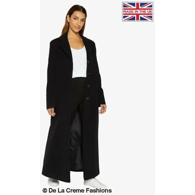 Slim Fit Wool Blend Longline Maxi Coat