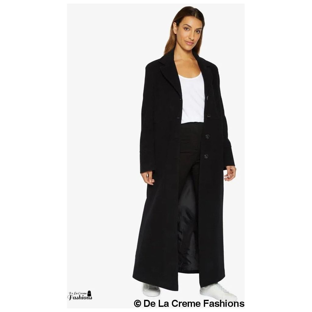 Slim Fit Wool Blend Longline Maxi Coat.