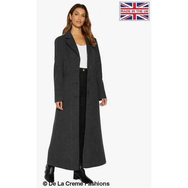 Slim Fit Wool Blend Longline Maxi Coat.