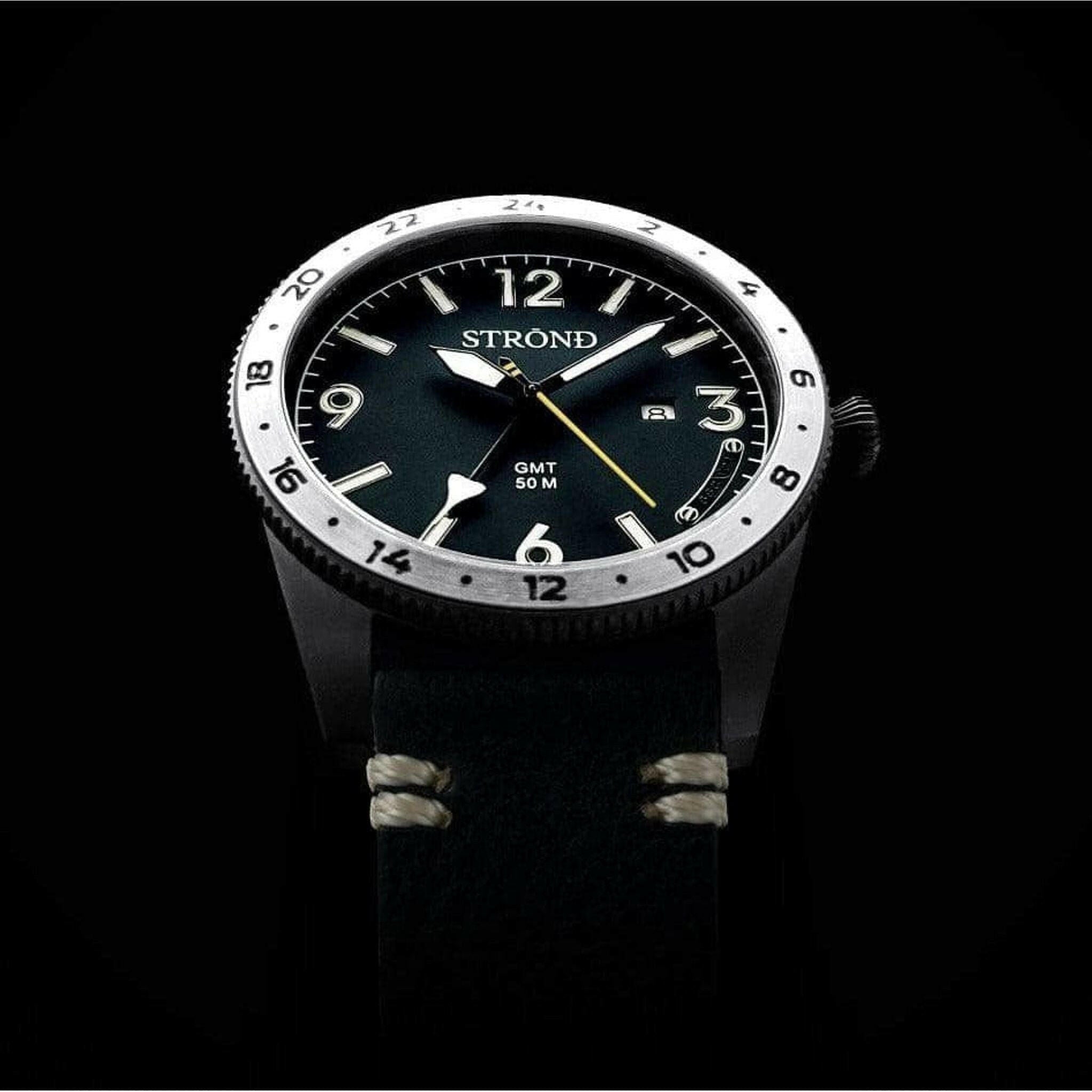 SSC-101 24h GMT, All Black Watch with Steel Bezel.