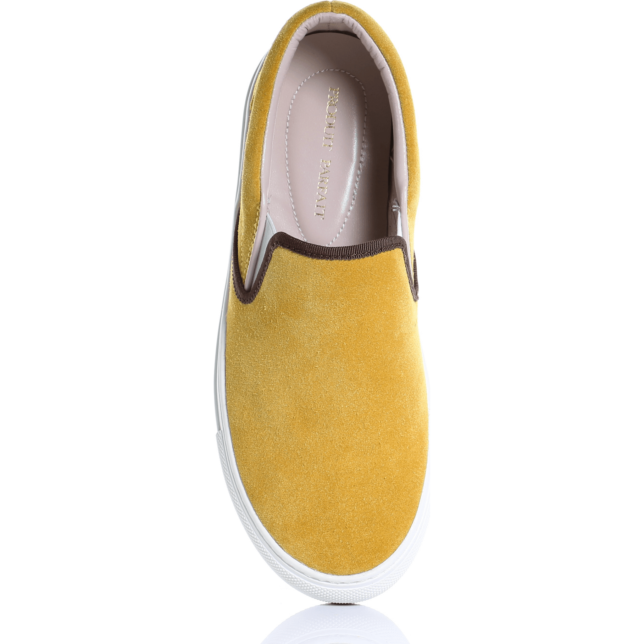 Suede Slip on Sneaker in Mustard.