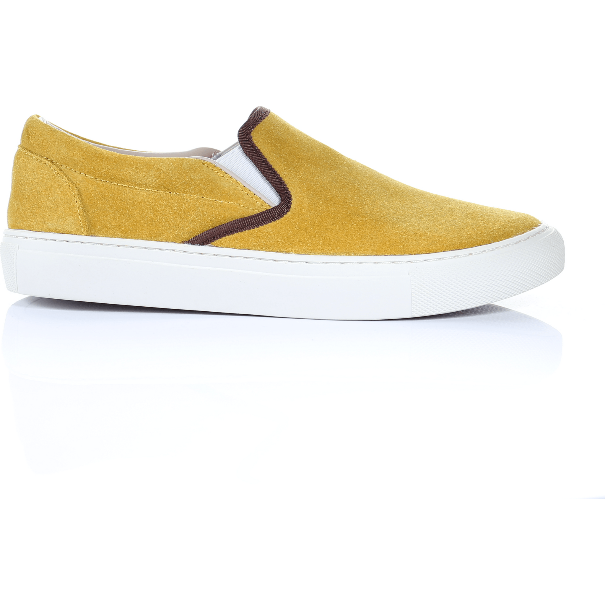 Suede Slip on Sneaker in Mustard.