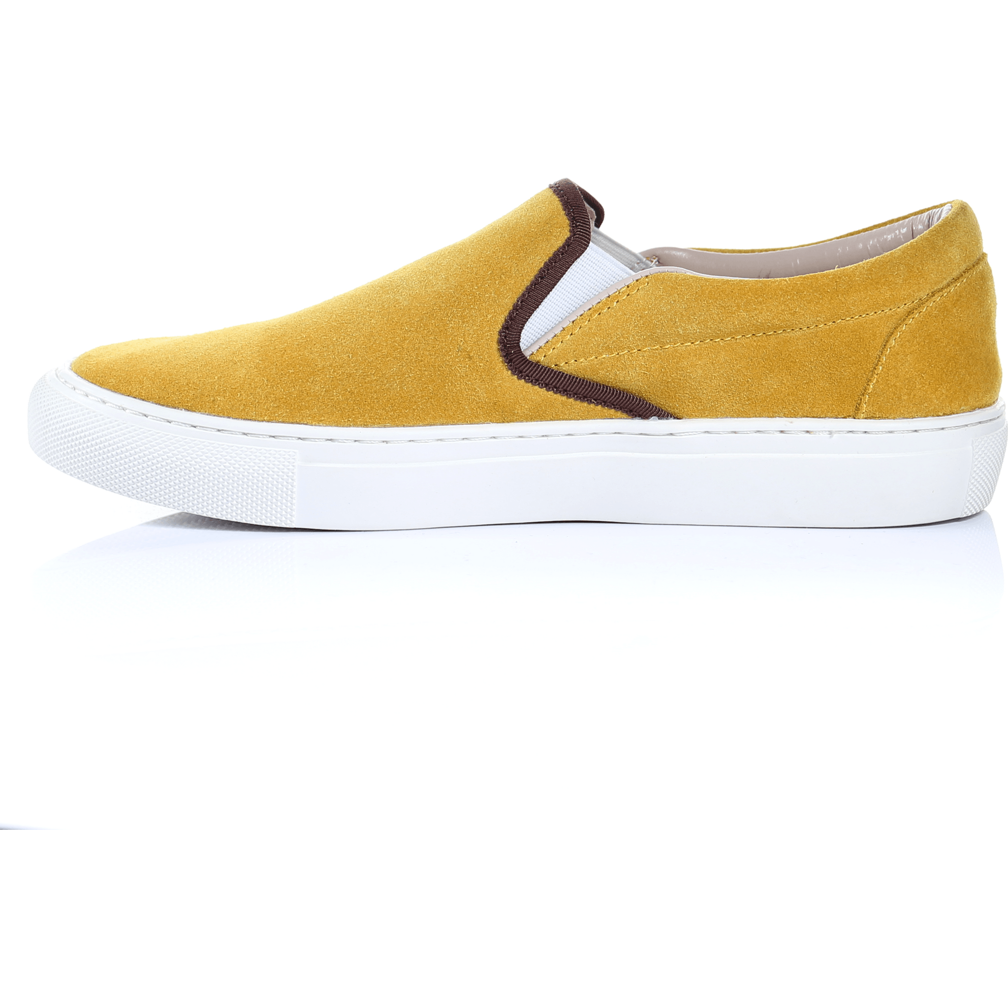 Suede Slip on Sneaker in Mustard.