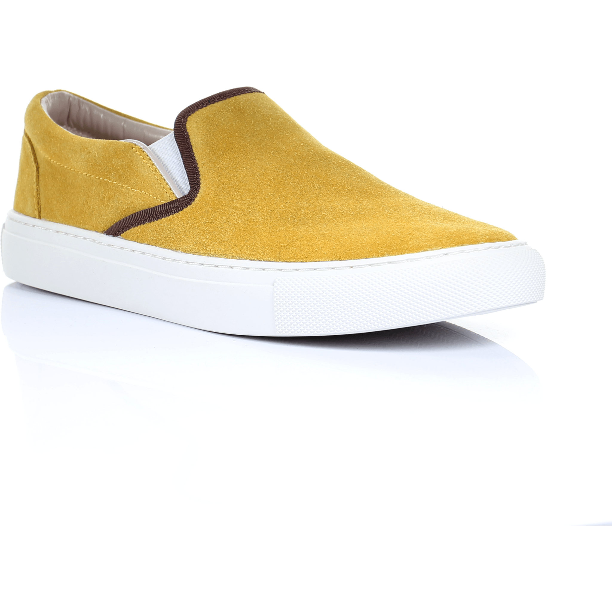 Suede Slip on Sneaker in Mustard.