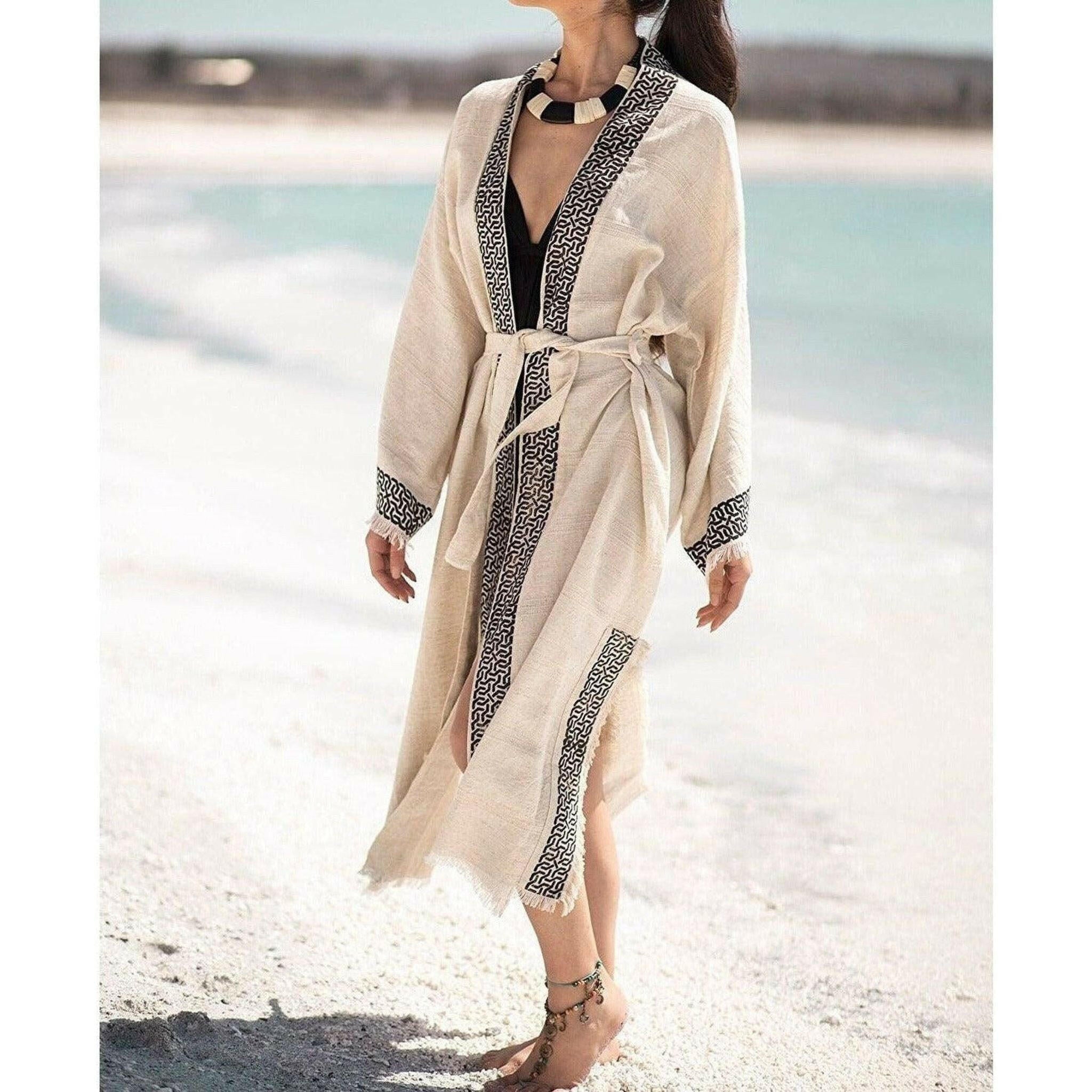 Sun Goddess Linen Kimono.