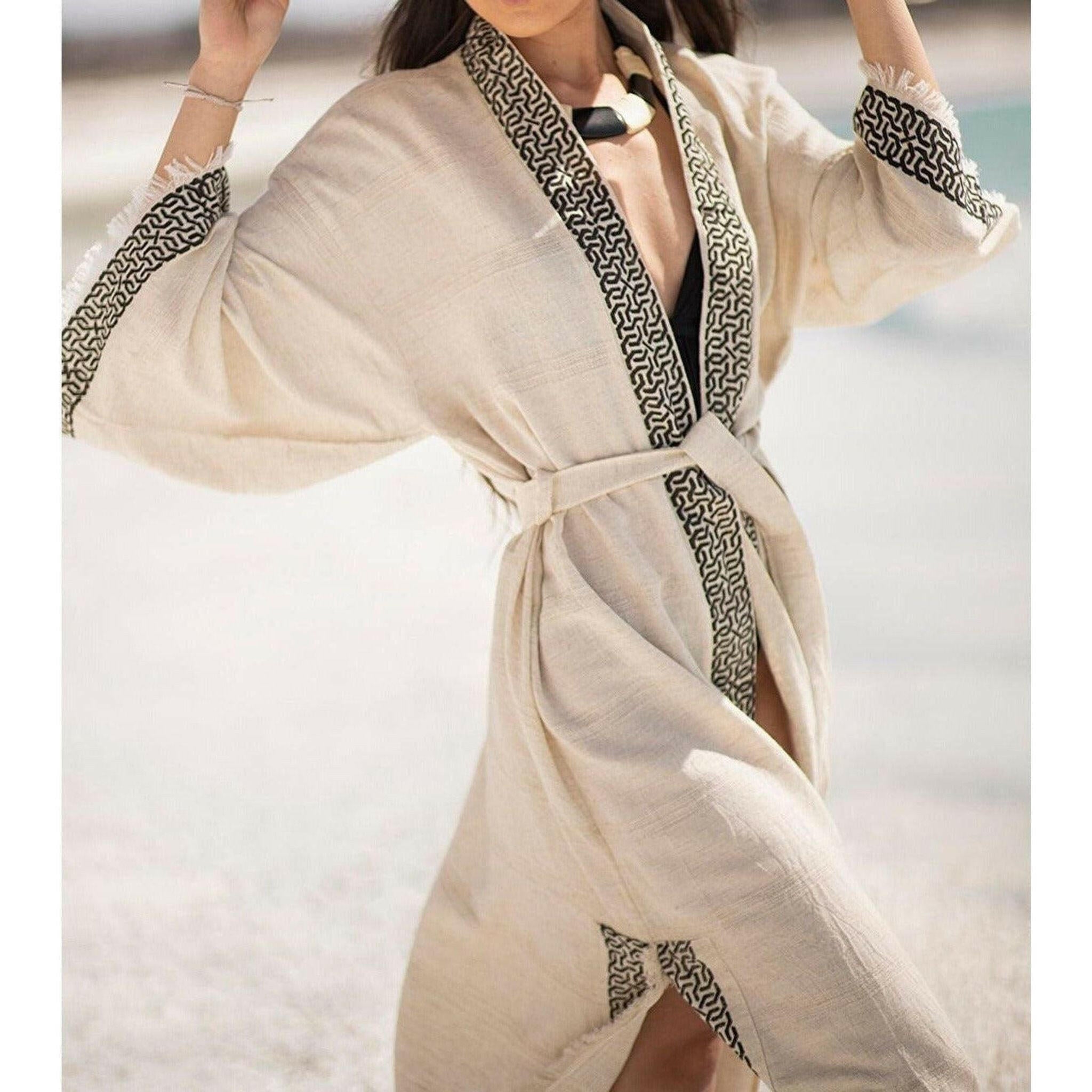 Sun Goddess Linen Kimono.