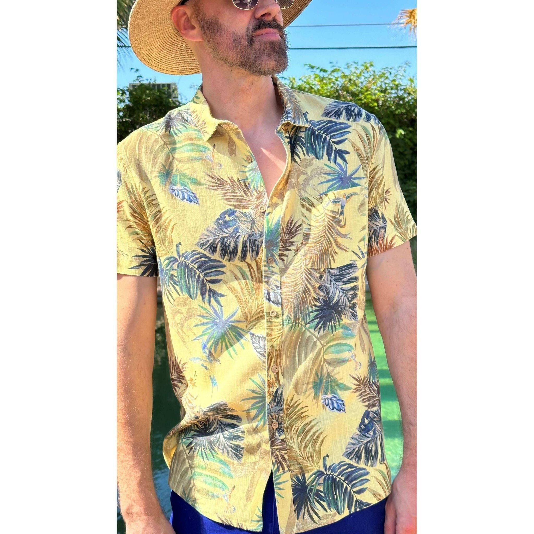 The Bora Bora Perfect Cut Short Sleeve Button-Down Shirt.