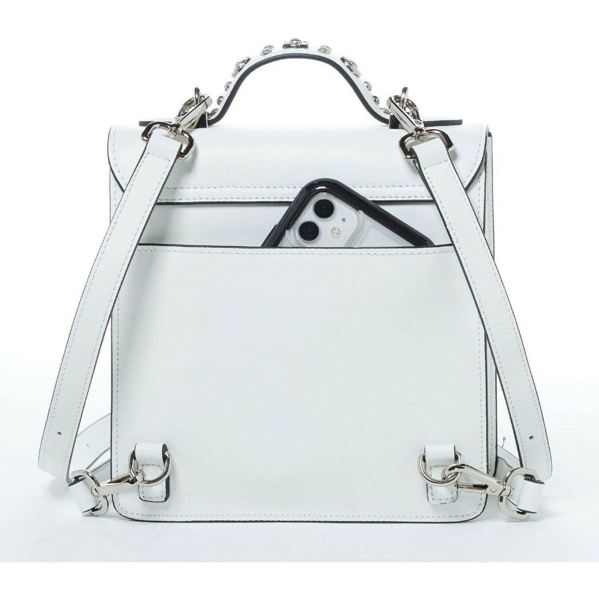 The Hollywood Backpack Leather Purse in White.