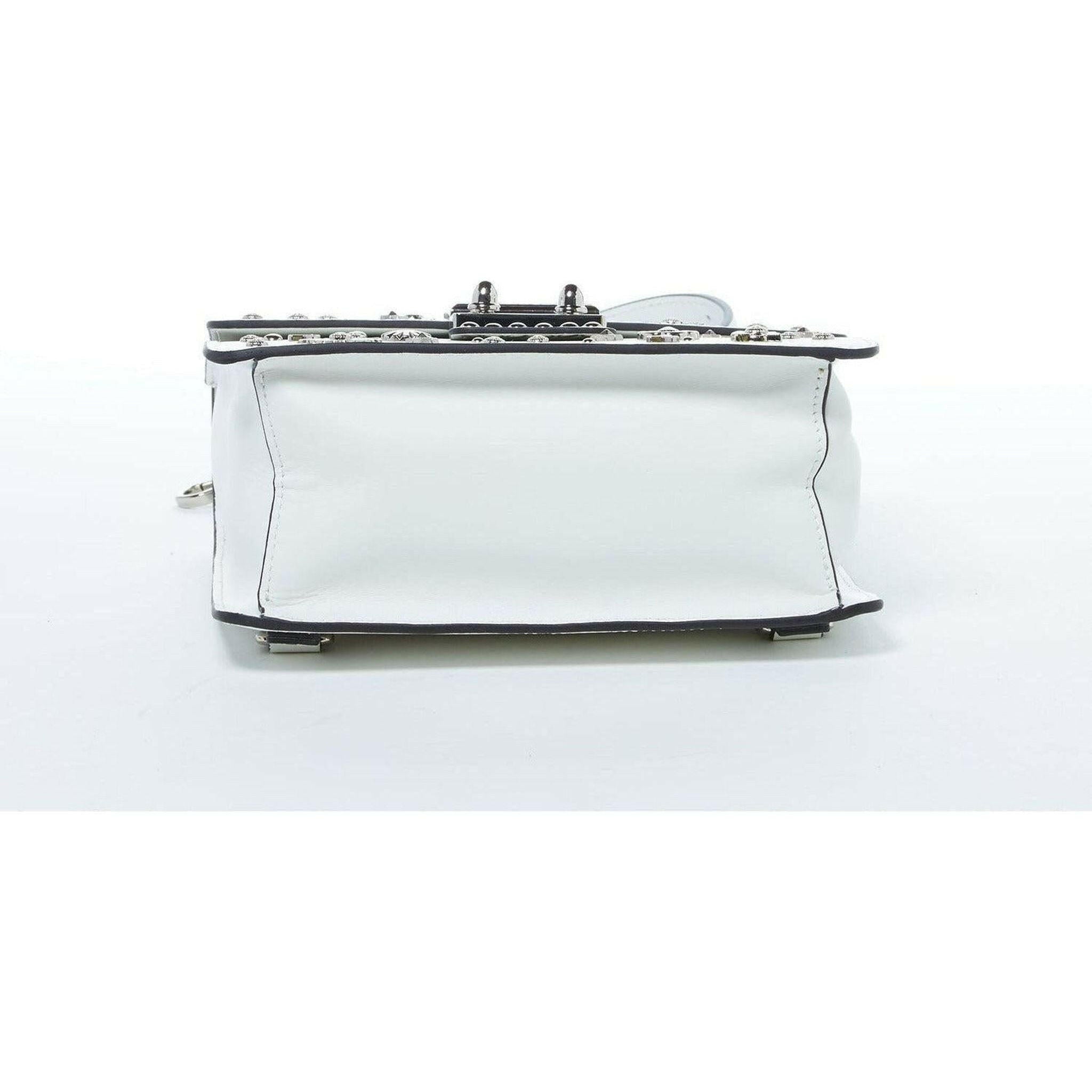 The Hollywood Backpack Leather Purse in White.