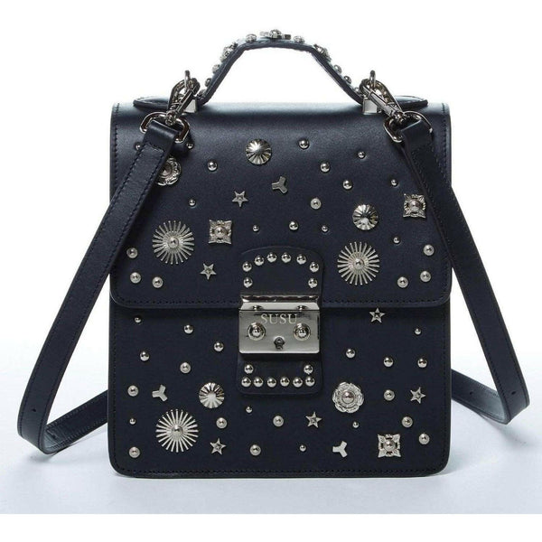 The Hollywood Backpack Purse Leather in Black