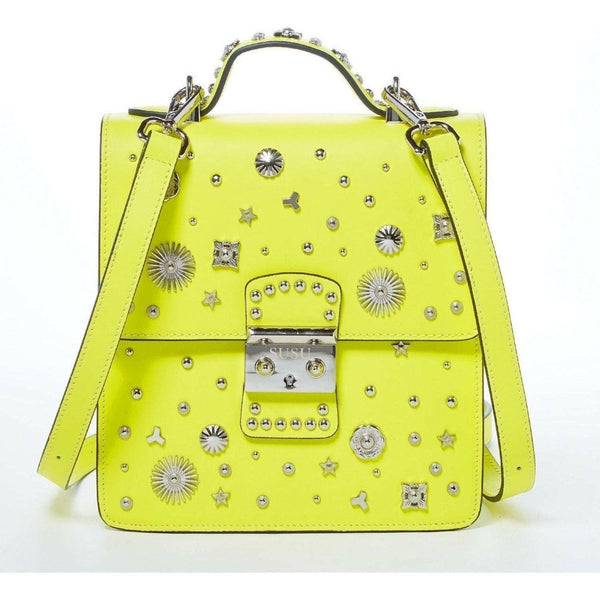 The Hollywood Backpack Purse Leather in Yellow