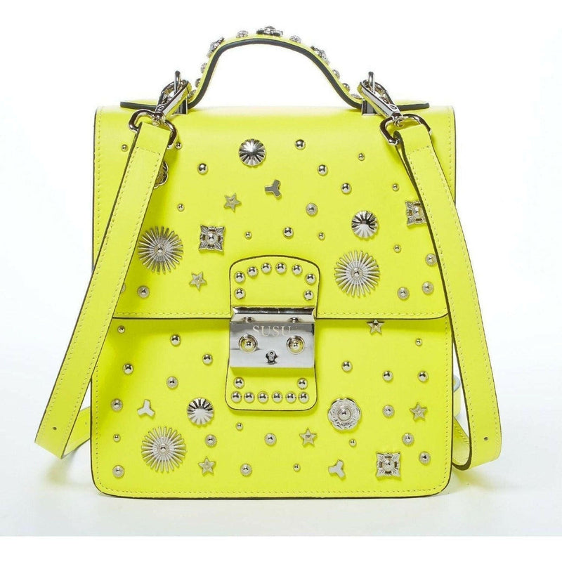 The Hollywood Backpack Purse Leather in Yellow