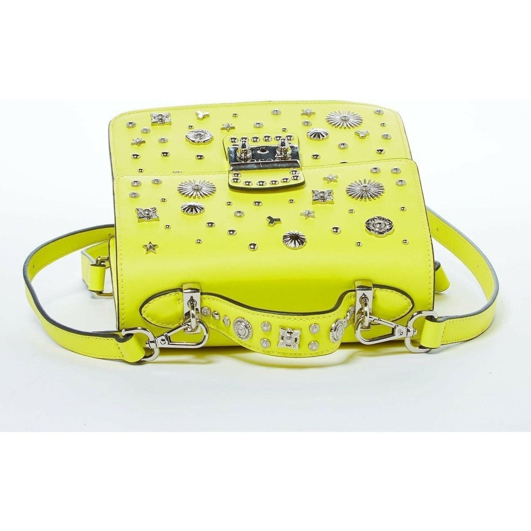 The Hollywood Backpack Purse Leather in Yellow.