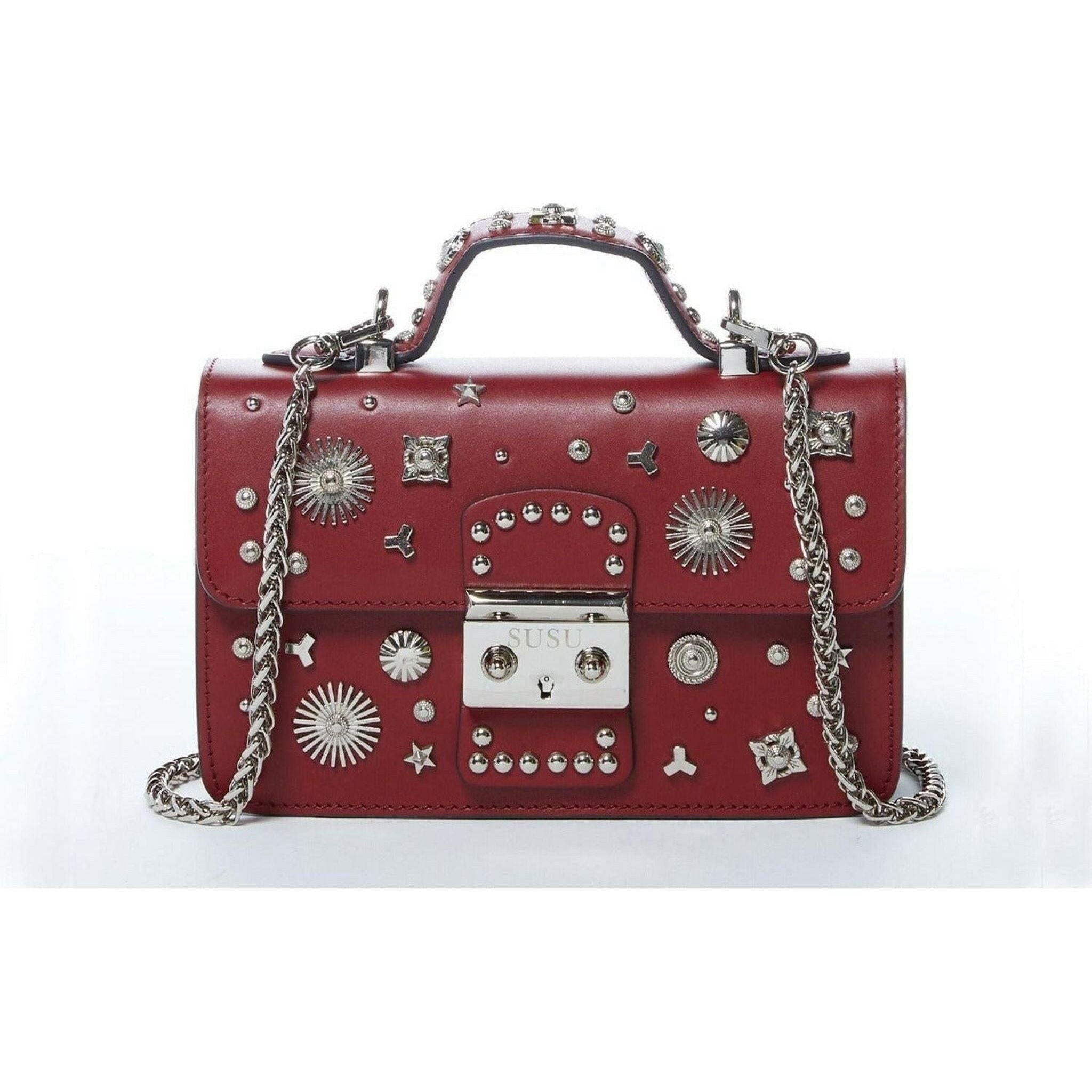 The Hollywood Leather Crossbody Bag in Burgundy.