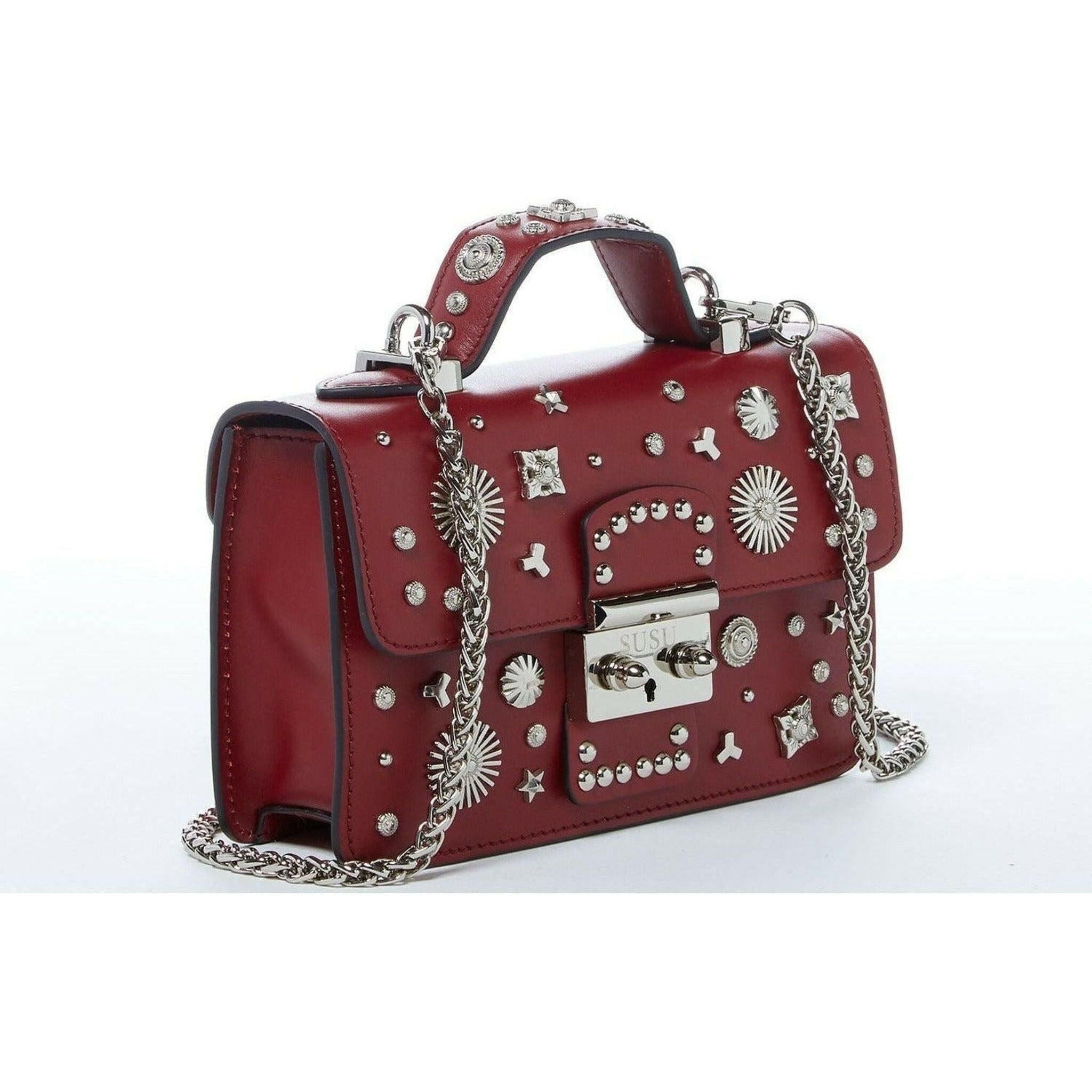 The Hollywood Leather Crossbody Bag in Burgundy.