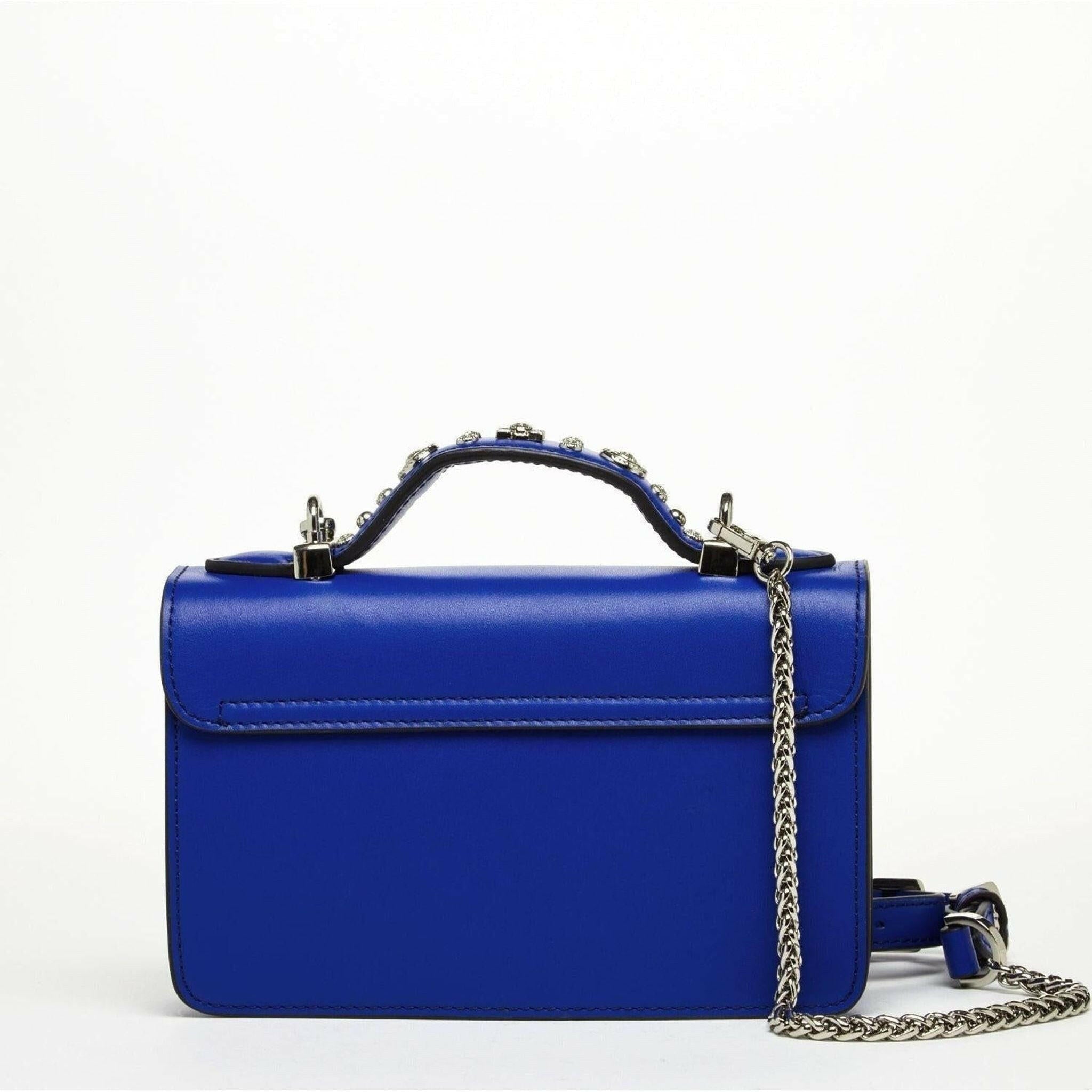 The Hollywood Leather Crossbody Bag in Cobalt Blue.