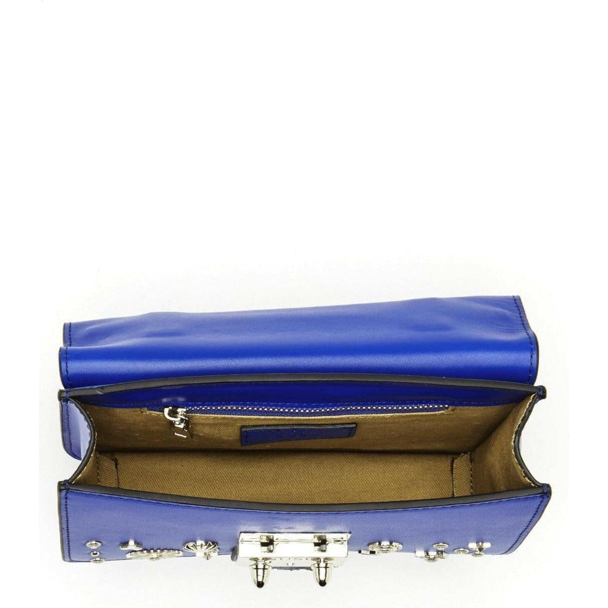 The Hollywood Leather Crossbody Bag in Cobalt Blue.