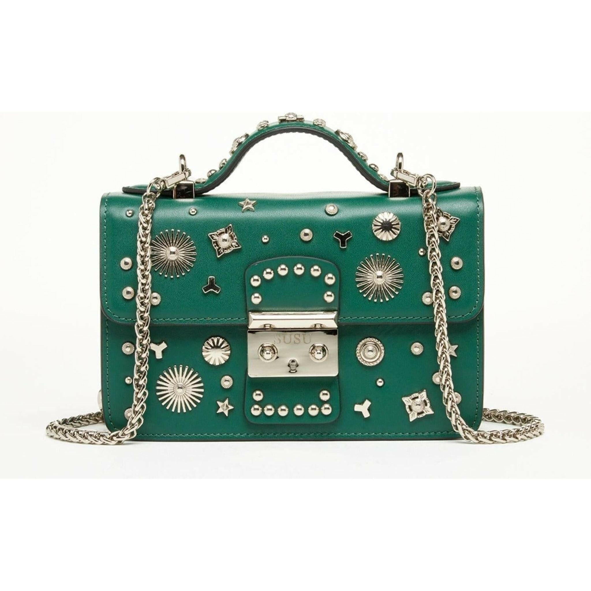 The Hollywood Leather Crossbody Bag in Evergreen.