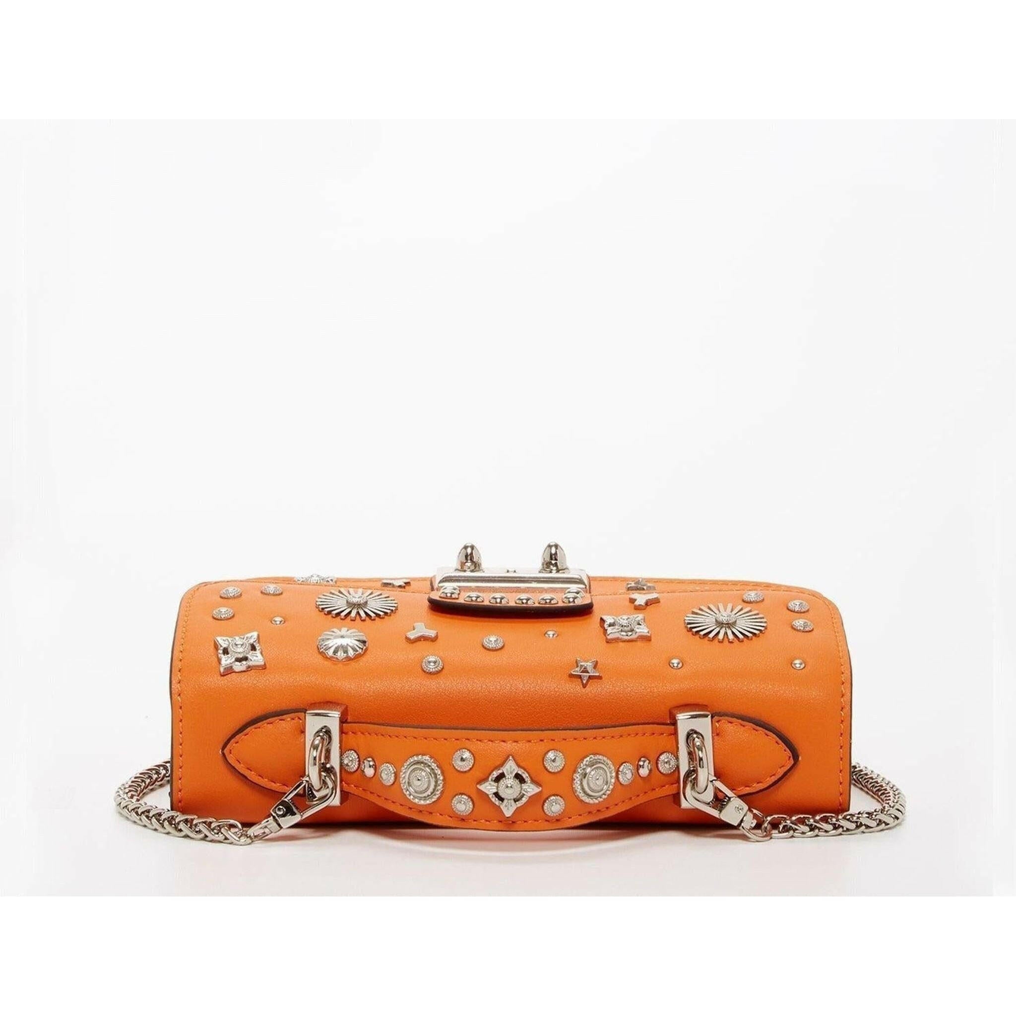 The Hollywood Leather Crossbody Bag in Orange.