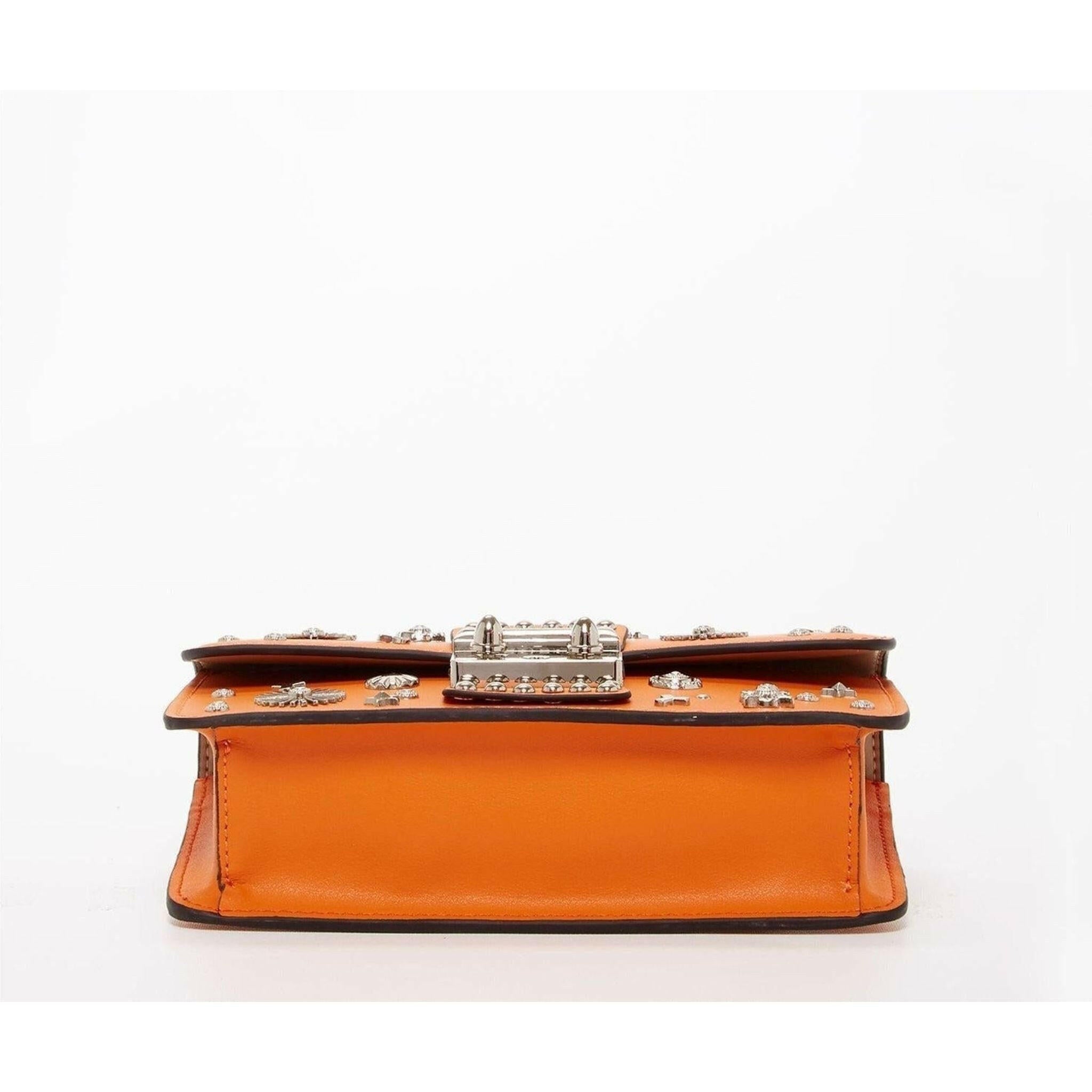 The Hollywood Leather Crossbody Bag in Orange.