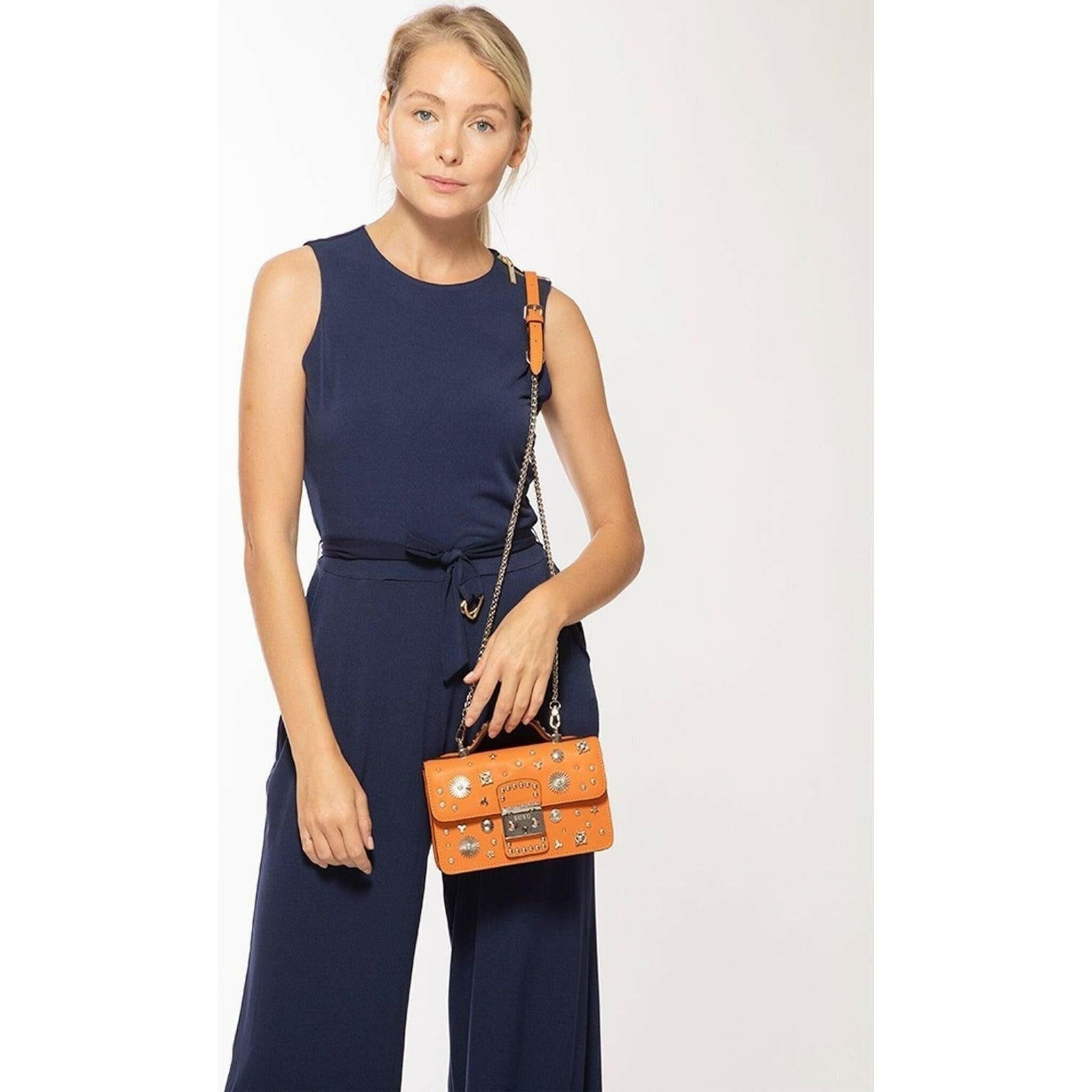 The Hollywood Leather Crossbody Bag in Orange.