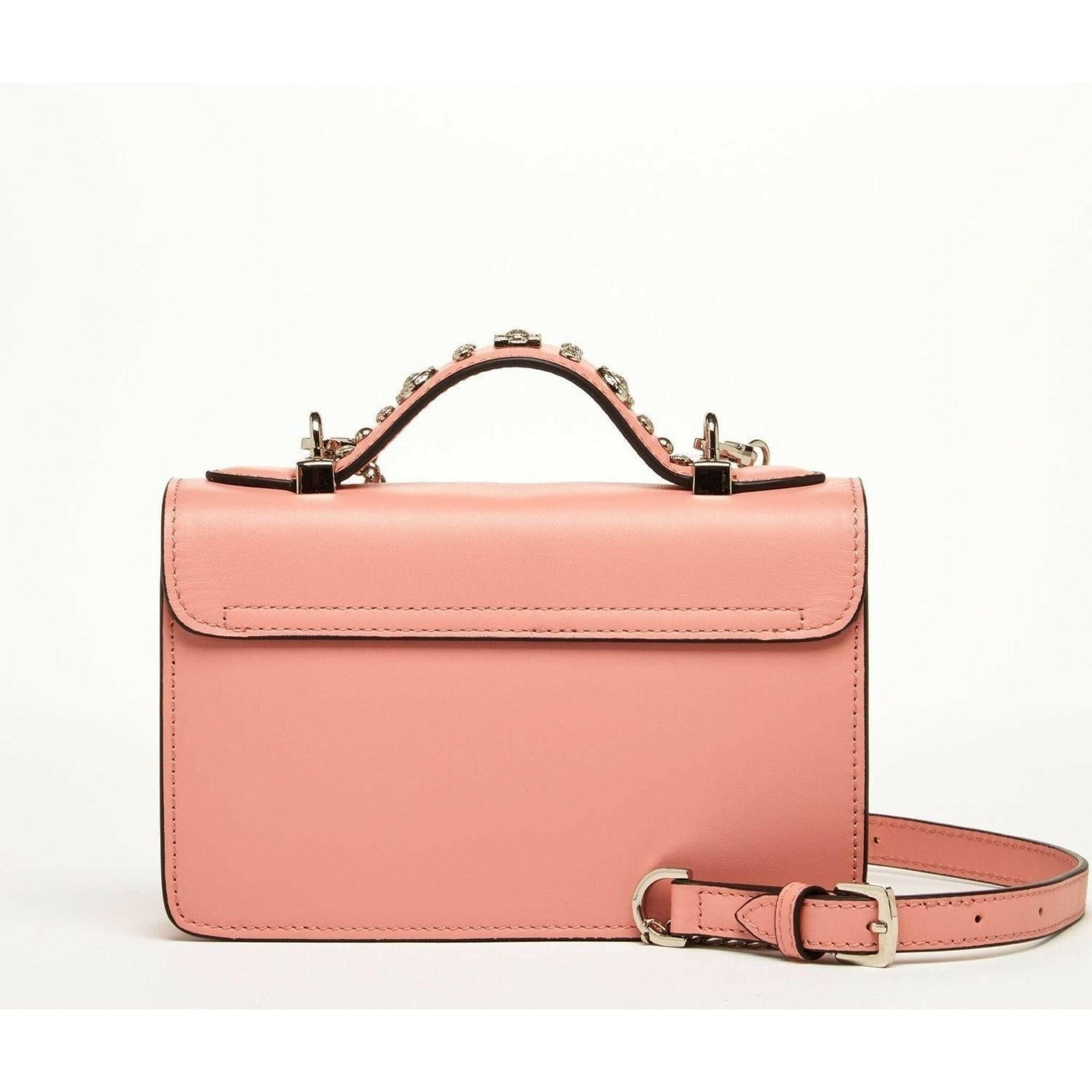 The Hollywood Leather Crossbody Bag in Pale Pink.