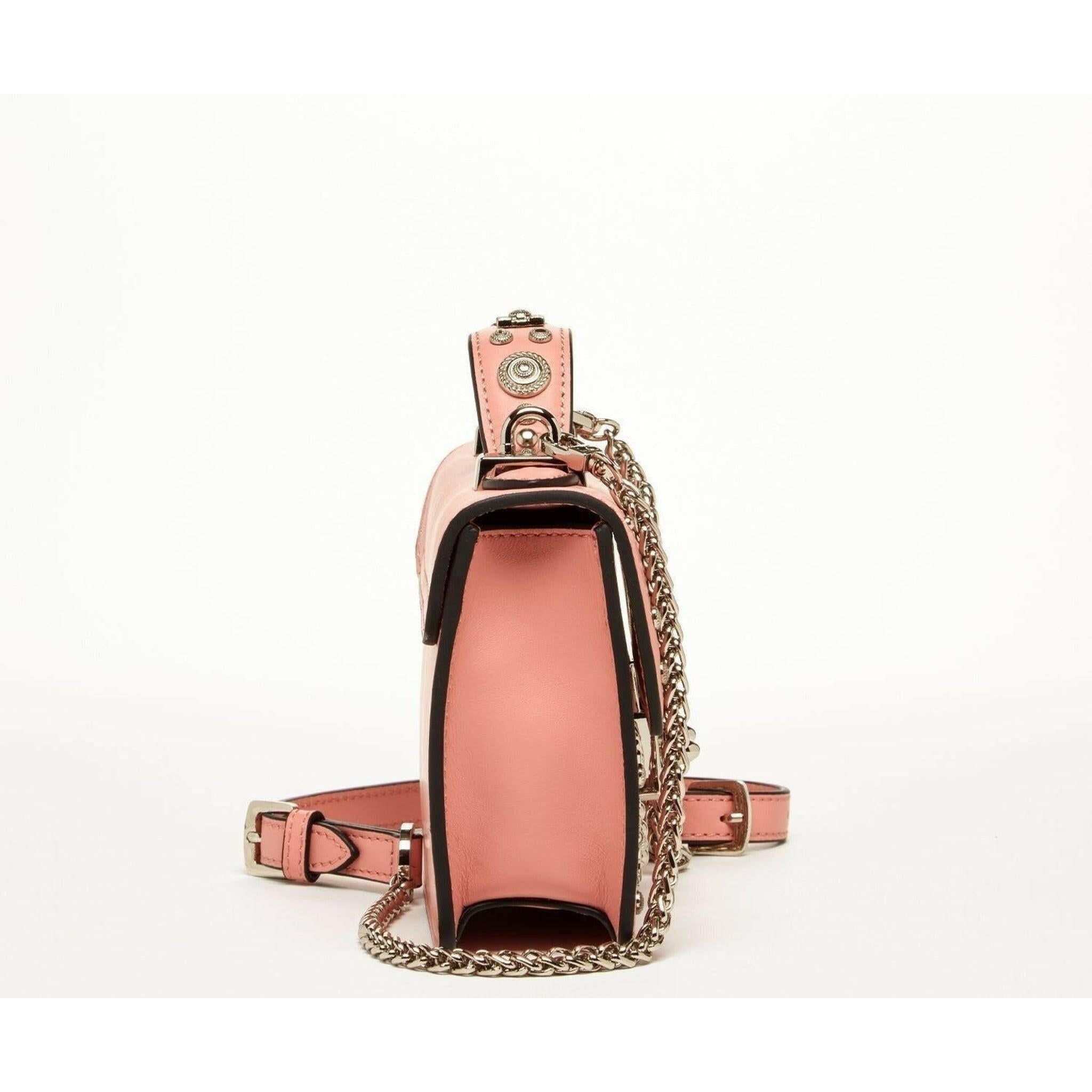 The Hollywood Leather Crossbody Bag in Pale Pink.