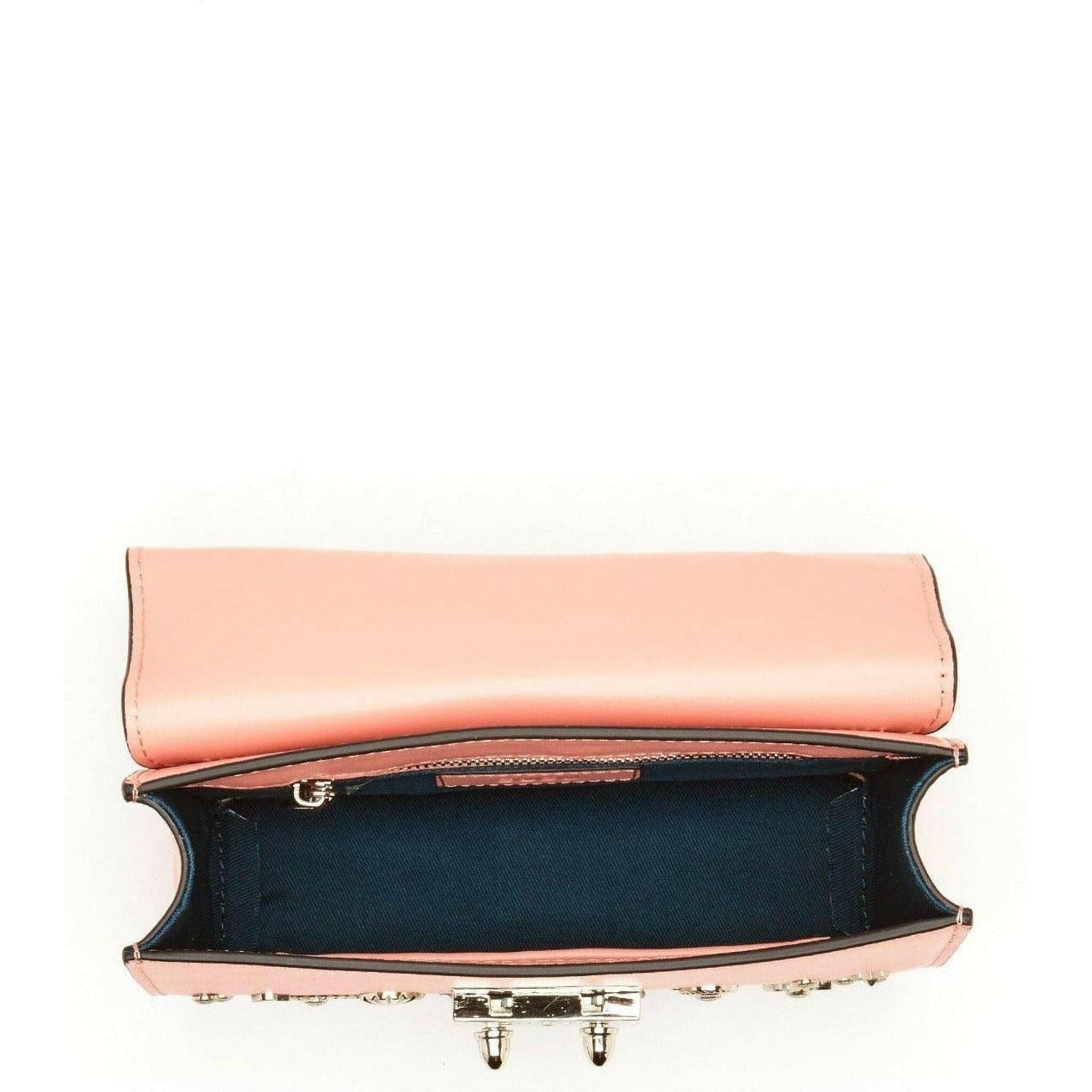 The Hollywood Leather Crossbody Bag in Pale Pink.