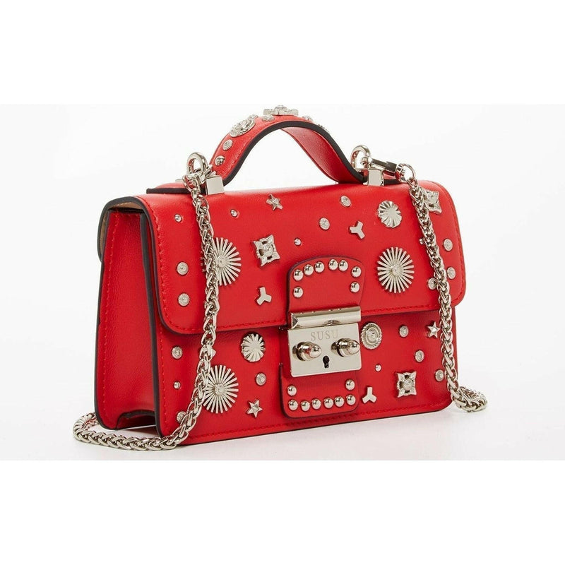 The Hollywood Leather Crossbody Bag in Red