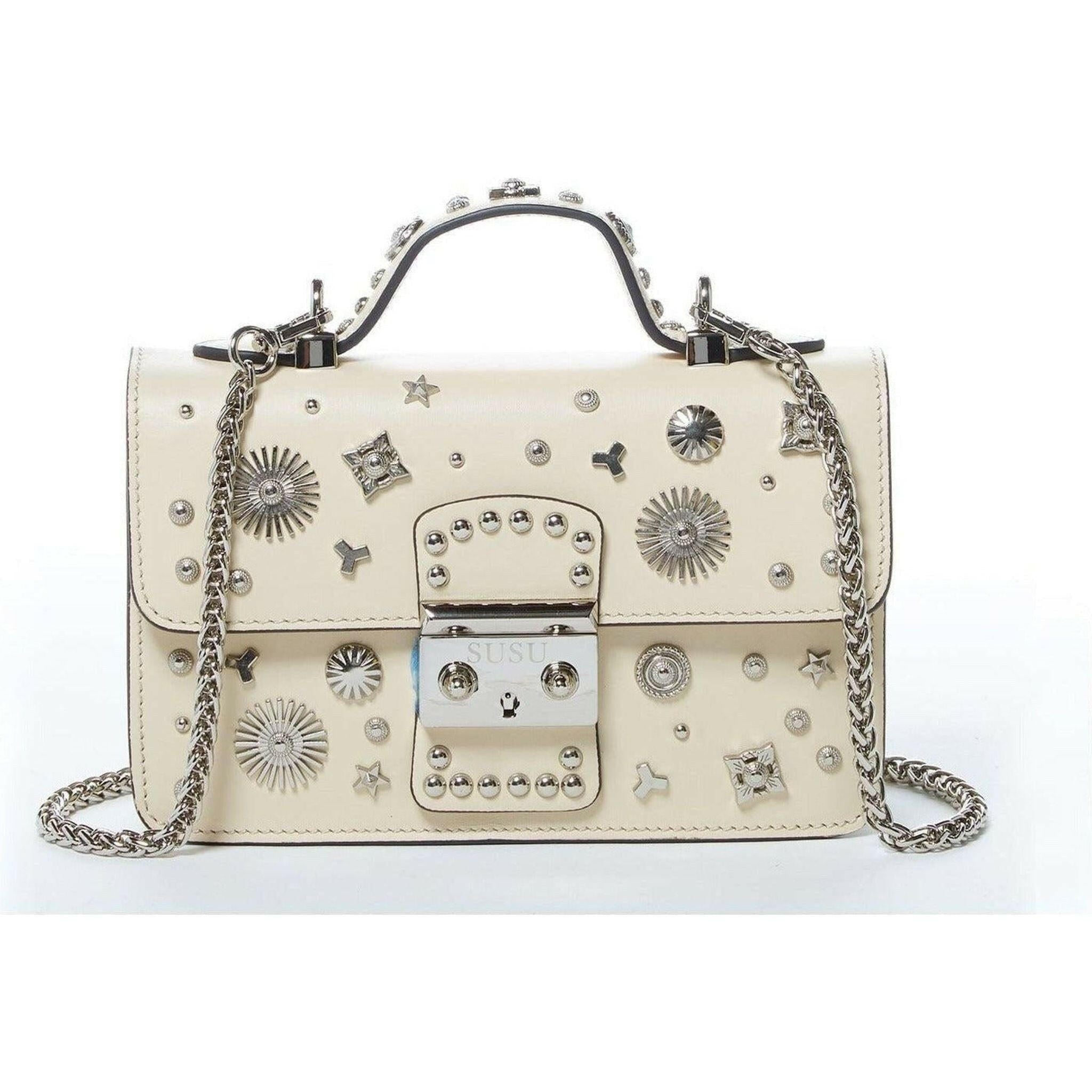 The Hollywood Leather Crossbody in Off White.