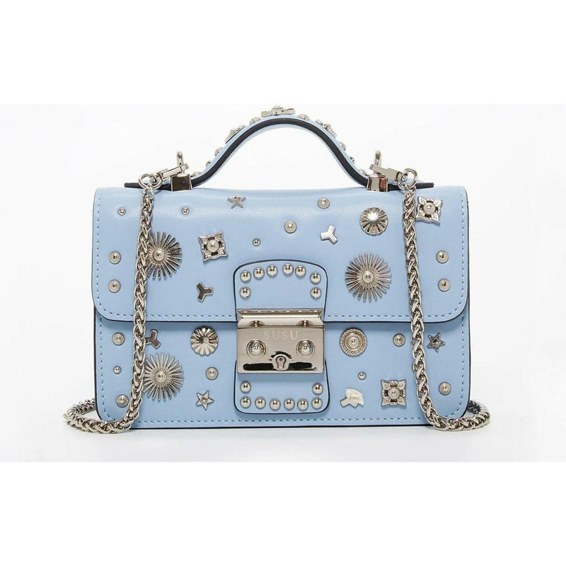 The Hollywood Small Leather Bag in Light Blue