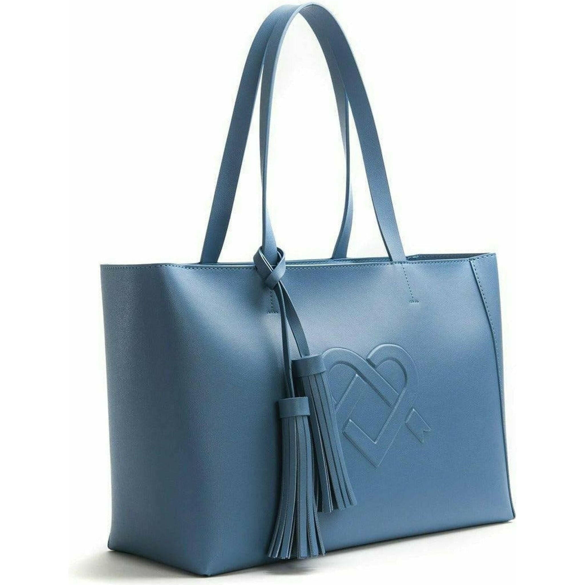 Tippi - Blue Vegan Leather Tote Bag.