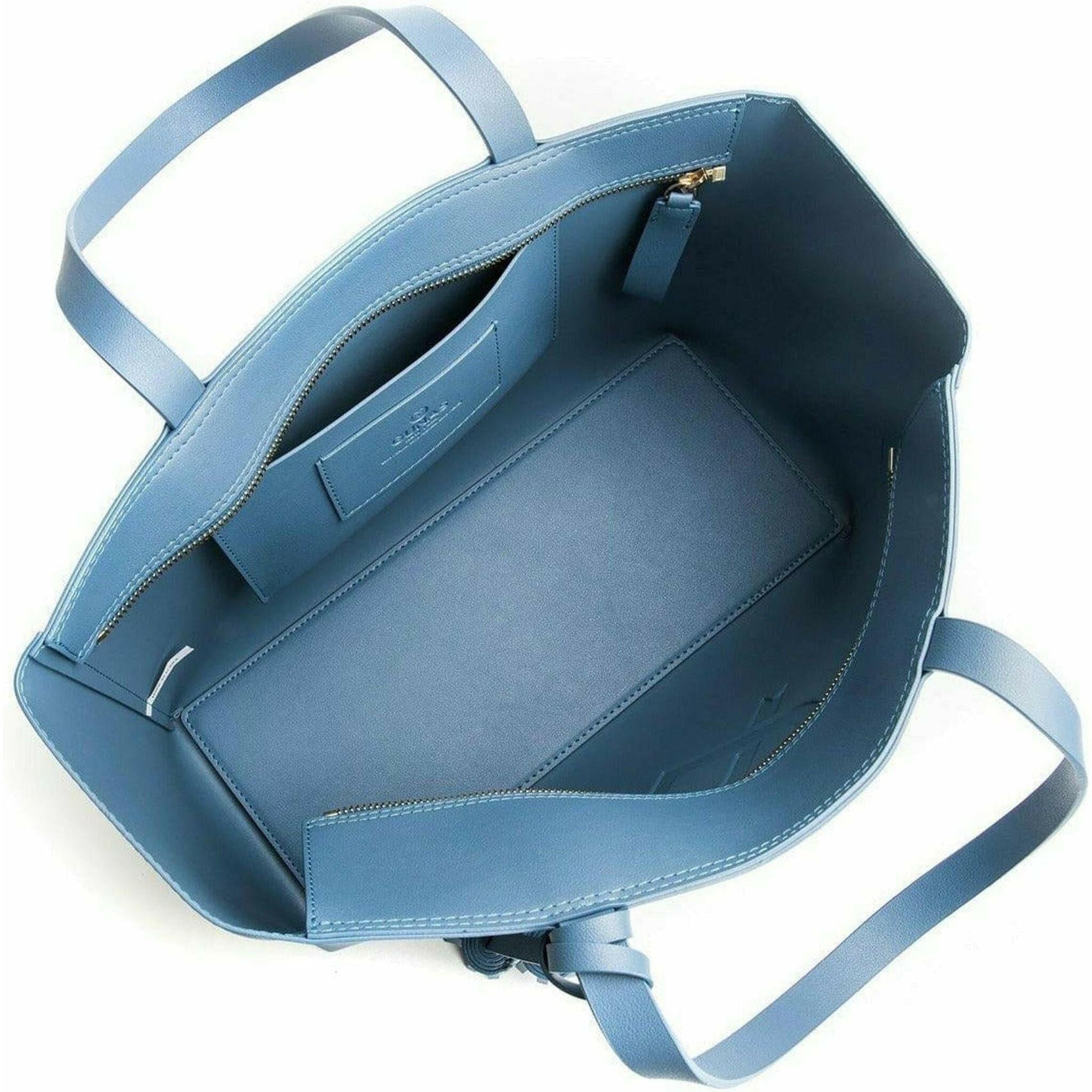 Tippi - Blue Vegan Leather Tote Bag.