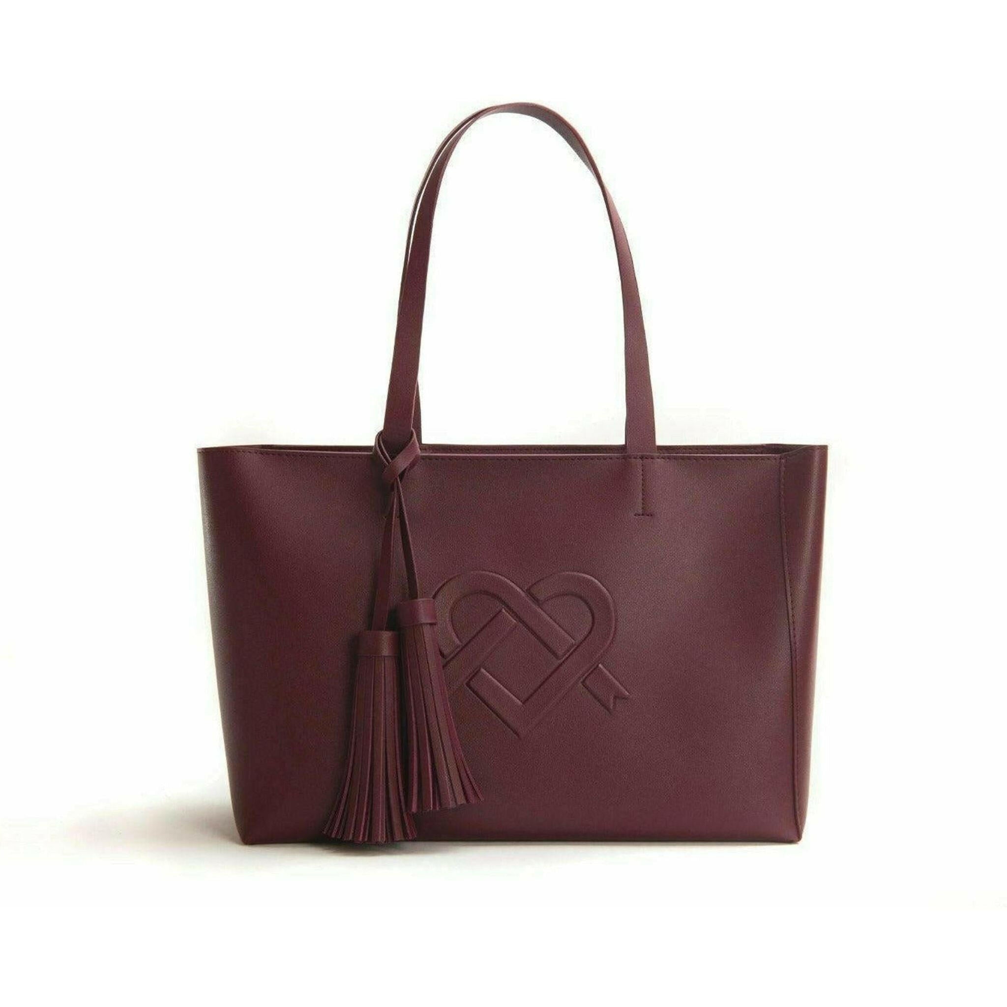 Tippi - Burgundy Vegan Leather Tote Bag.