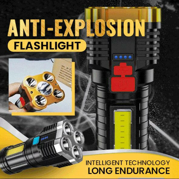 Ultra Bright Waterproof Outdoor LED Flashlight with Side Lamp.