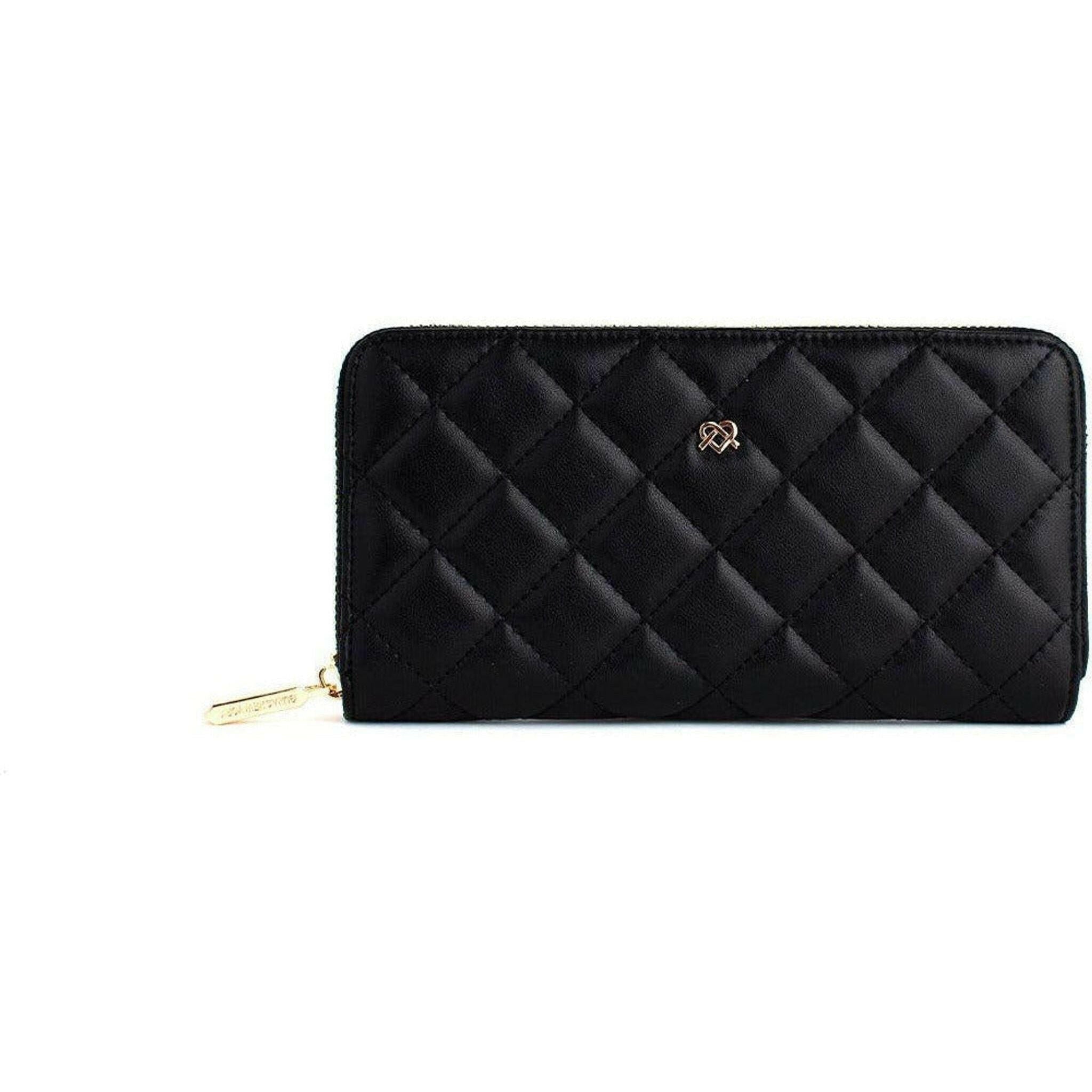 Uptown Quilted - Black Zipper Wallet.