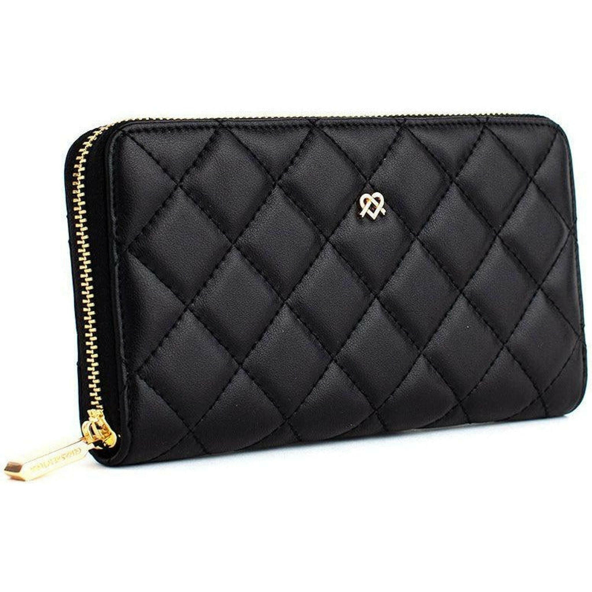 Uptown Quilted - Black Zipper Wallet.