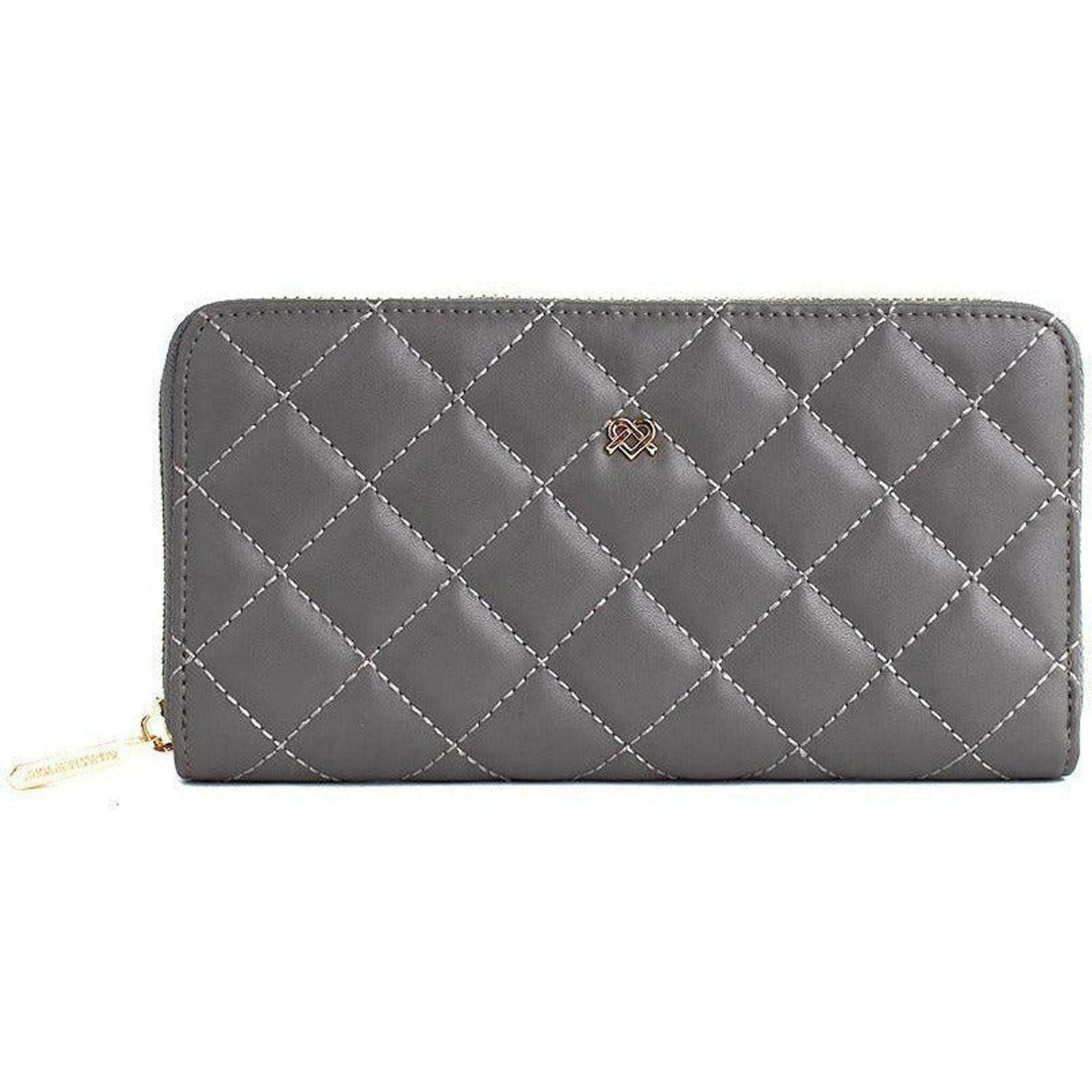 Uptown Quilted - Grey Zipper Wallet.