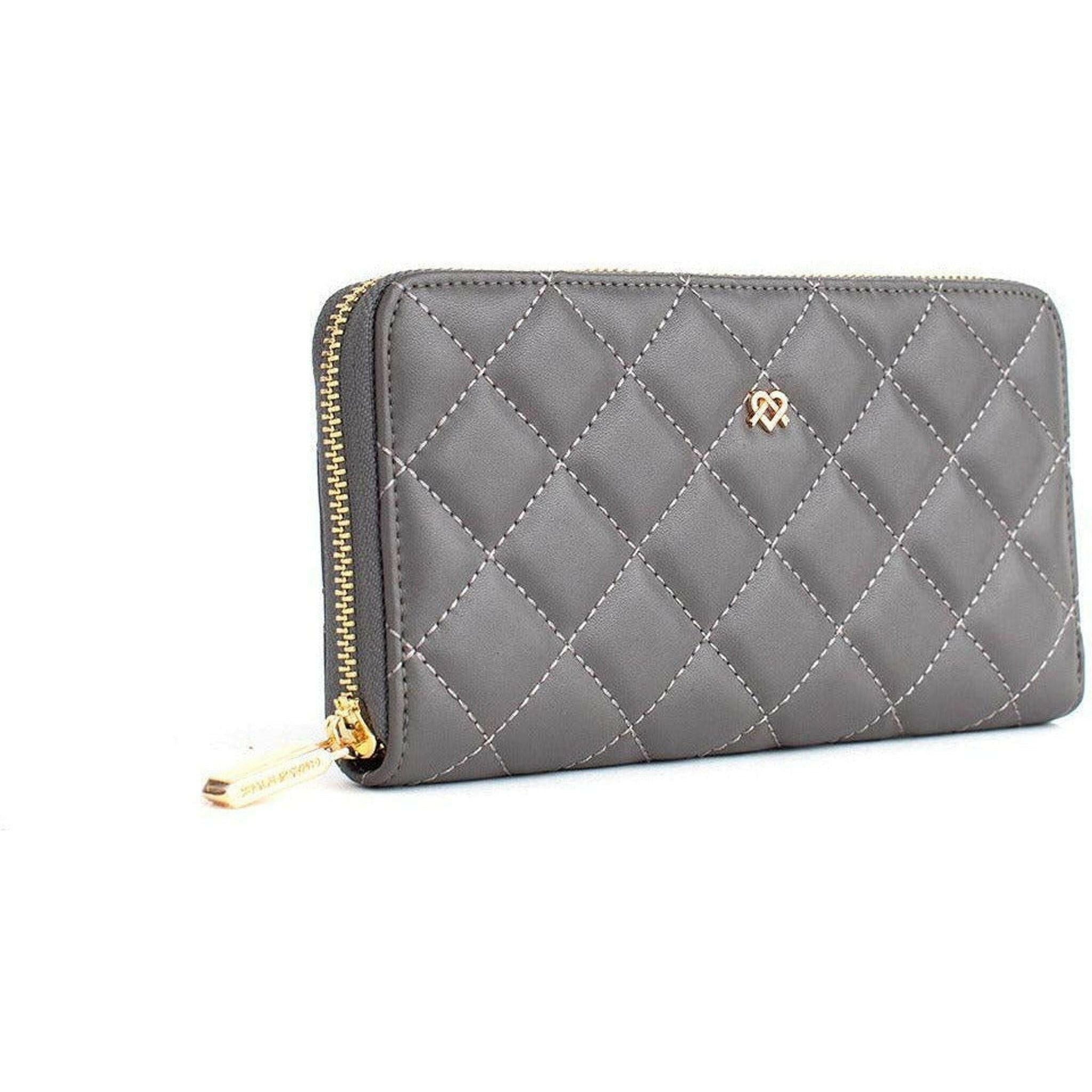 Uptown Quilted - Grey Zipper Wallet.