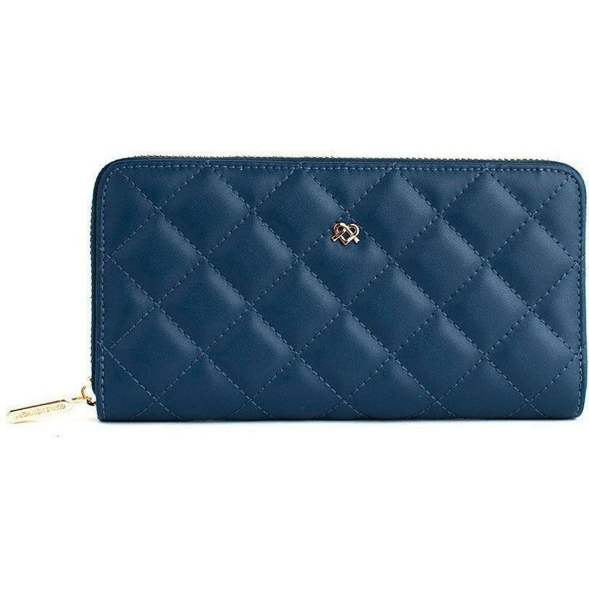 Uptown Quilted - Navy Zipper Wallet.