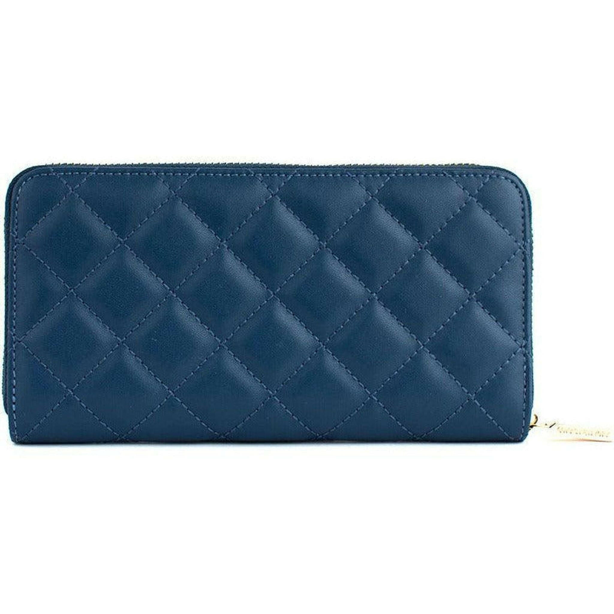 Uptown Quilted - Navy Zipper Wallet.