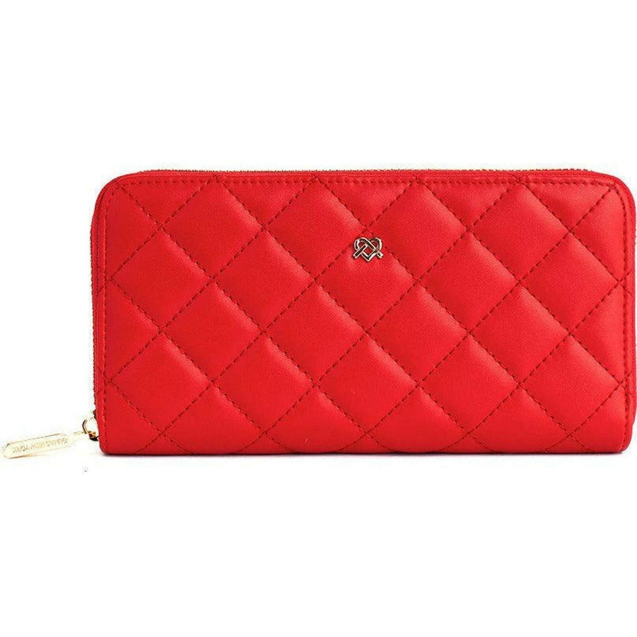 Uptown Quilted - Red Zipper Wallet.