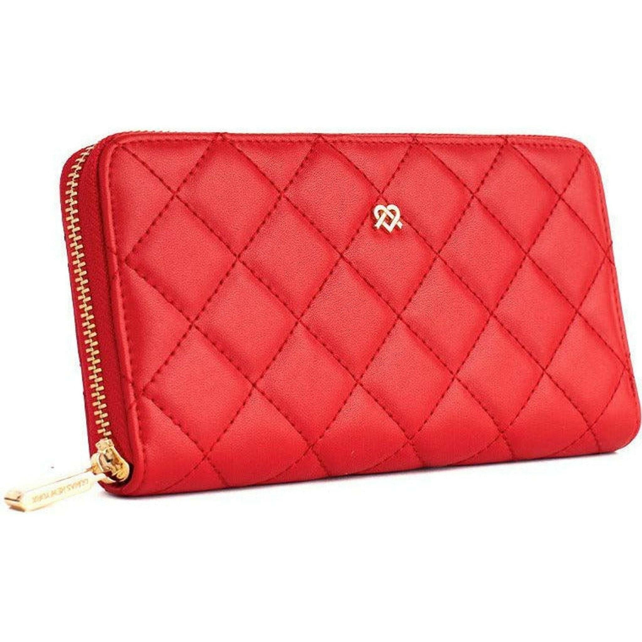 Uptown Quilted - Red Zipper Wallet.