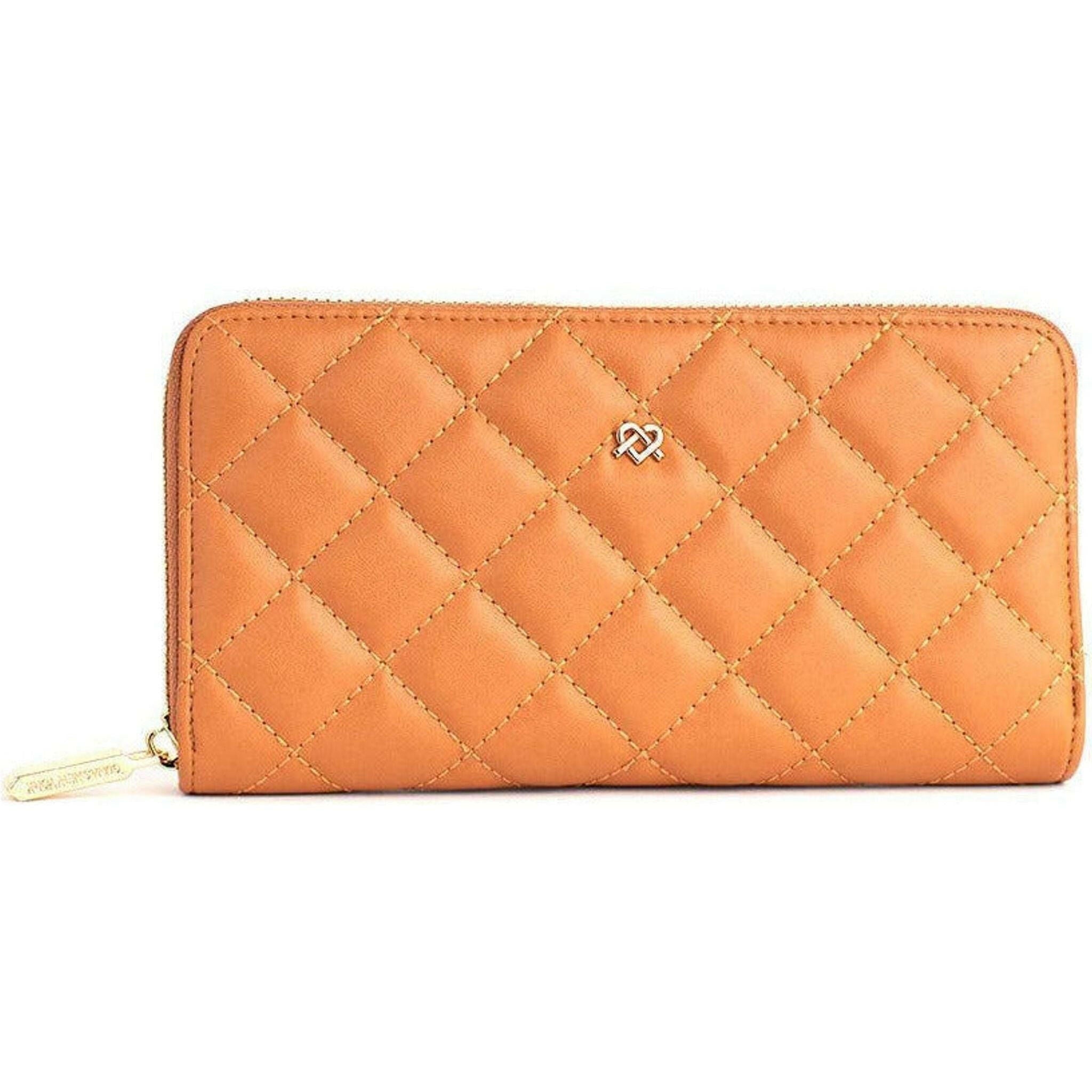 Uptown Quilted - Tan Zipper Wallet.