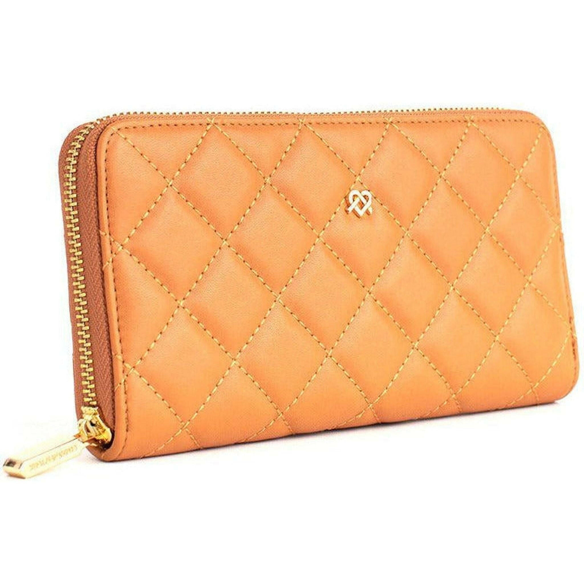 Uptown Quilted - Tan Zipper Wallet.