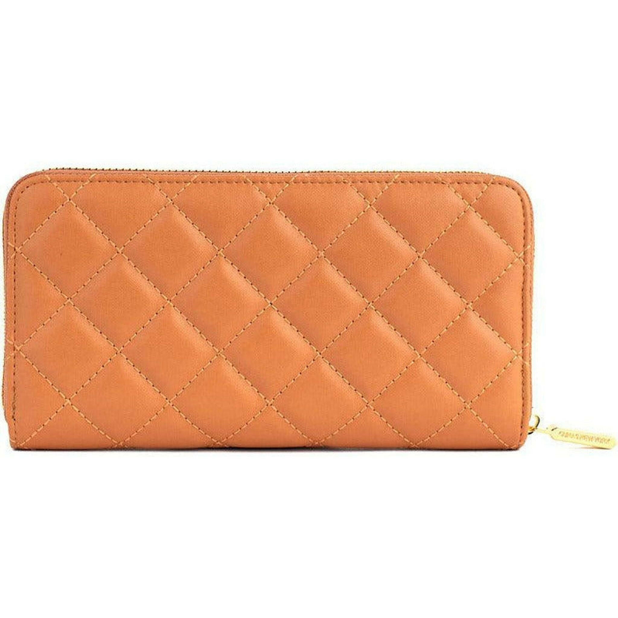 Uptown Quilted - Tan Zipper Wallet.