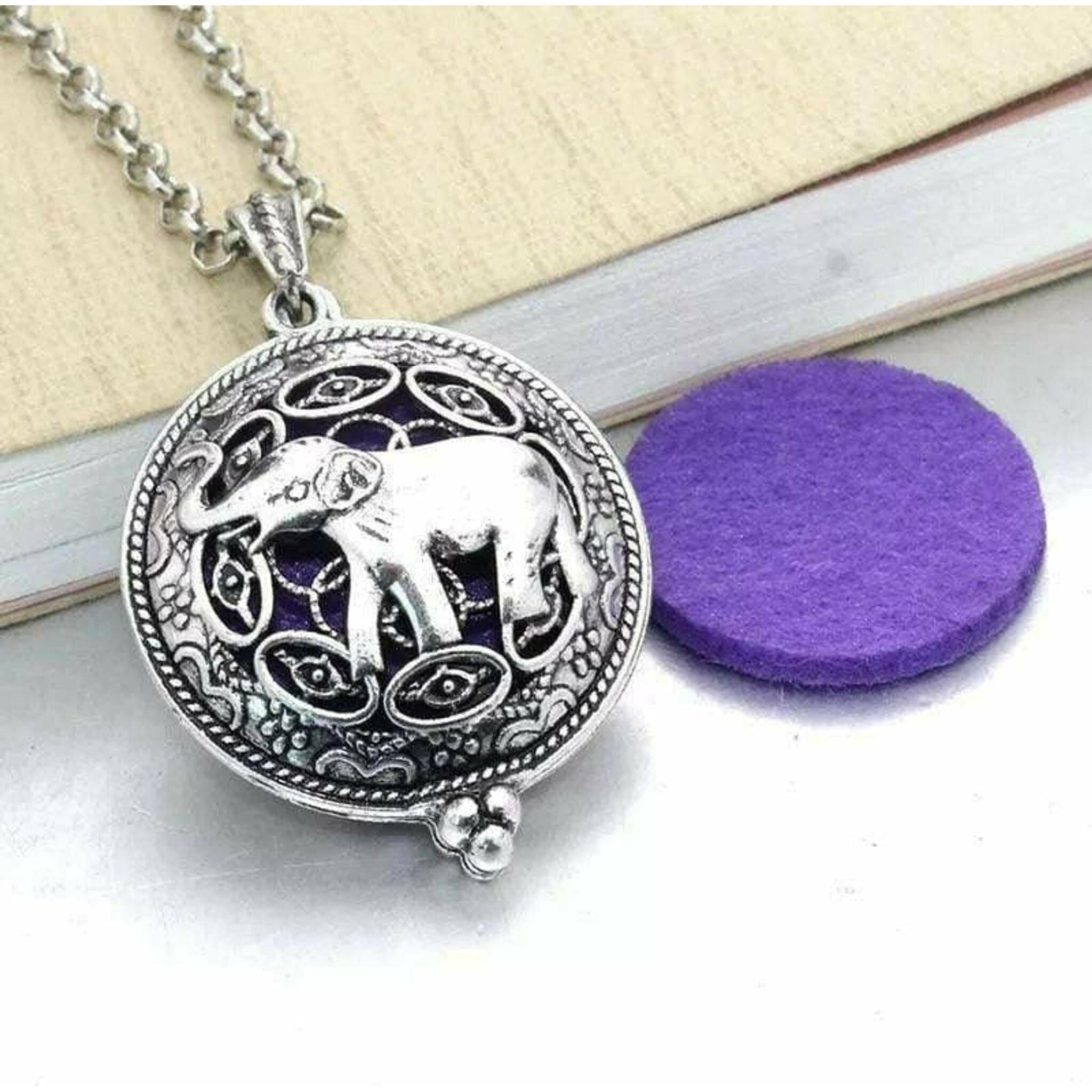 Vintage Elephant Diffuser Necklace.